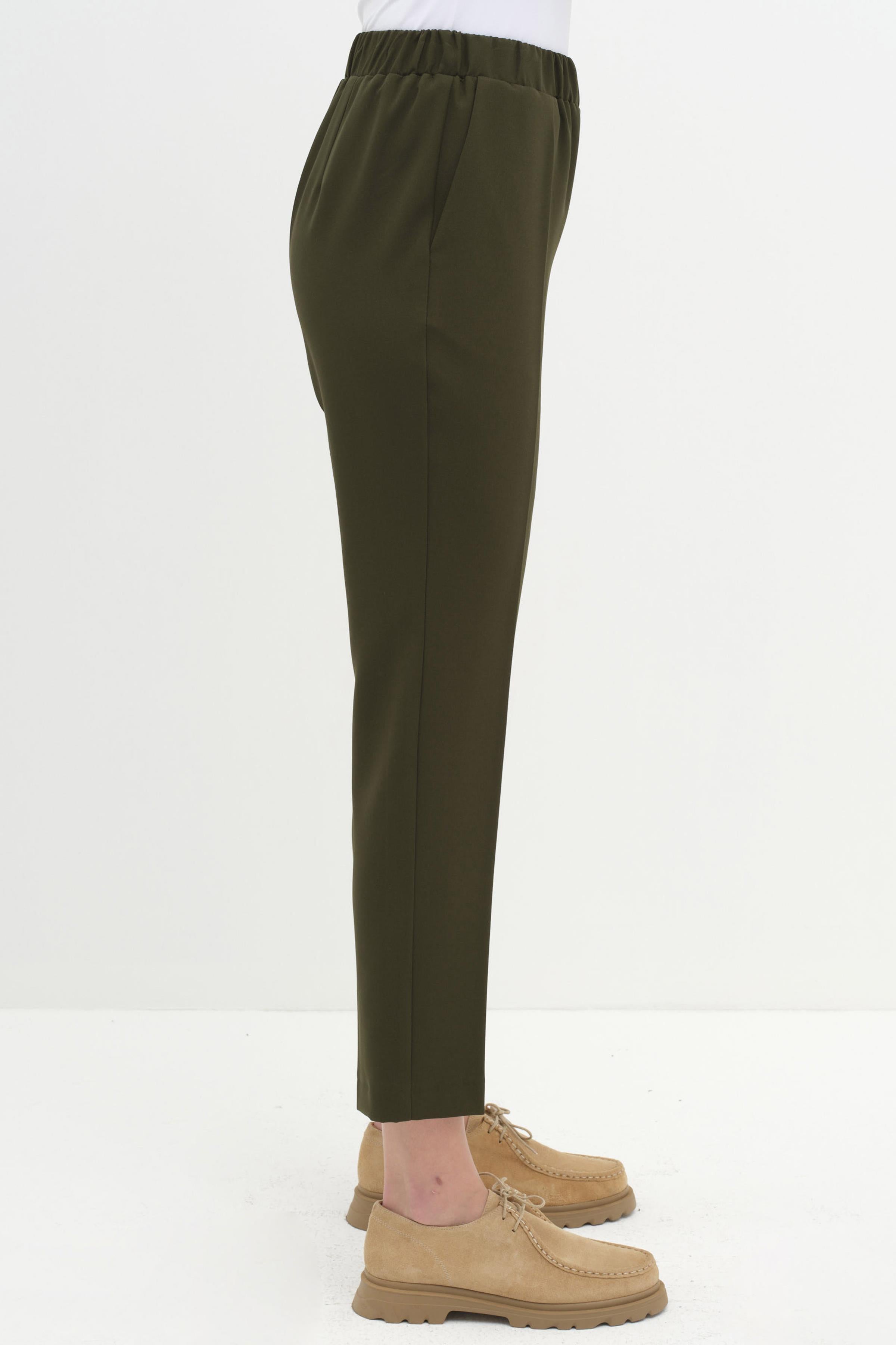 Bel Lastikli Havuç Pantolon - Haki TUGBA