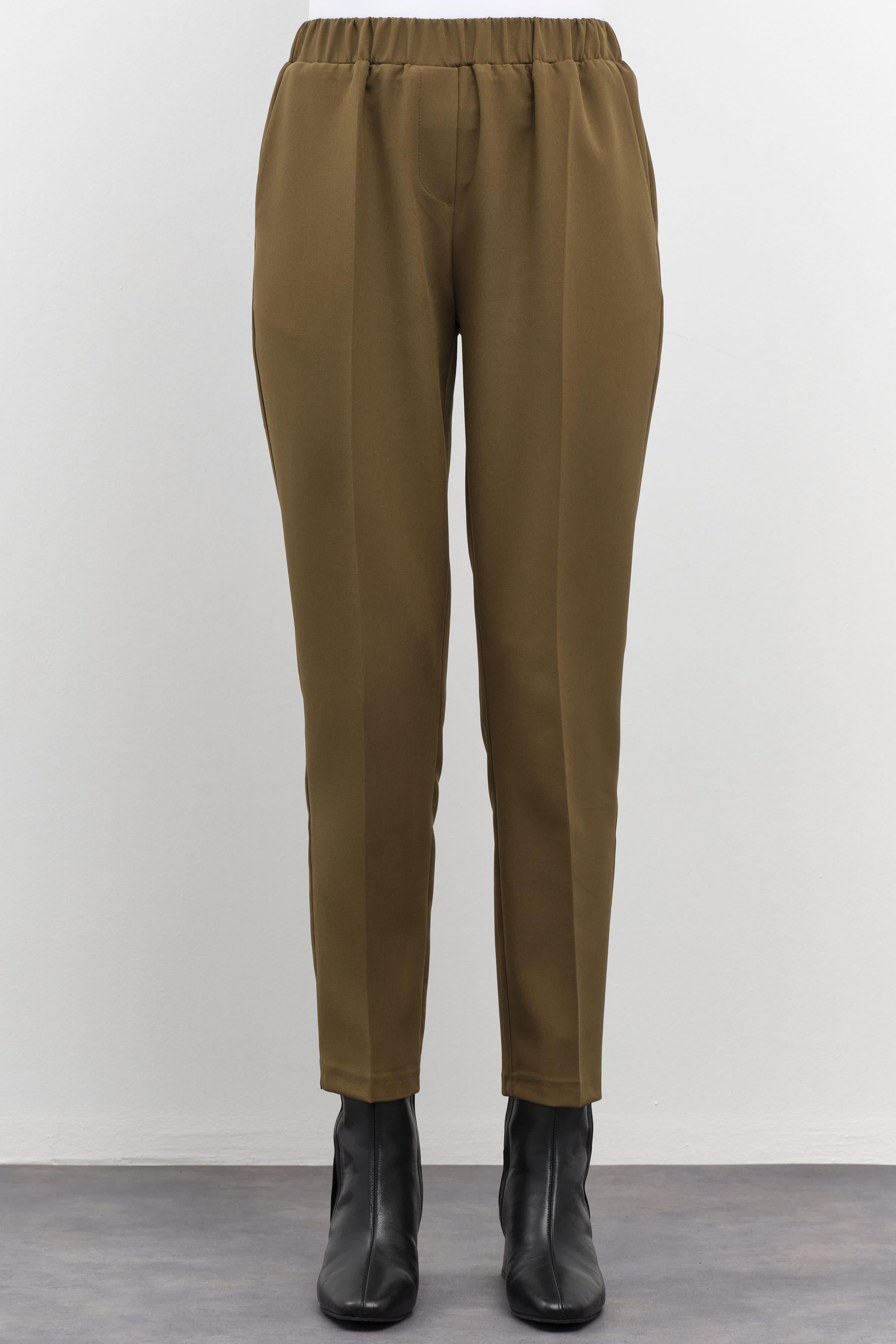 Bel Lastikli Havuç Pantolon - Haki TUGBA