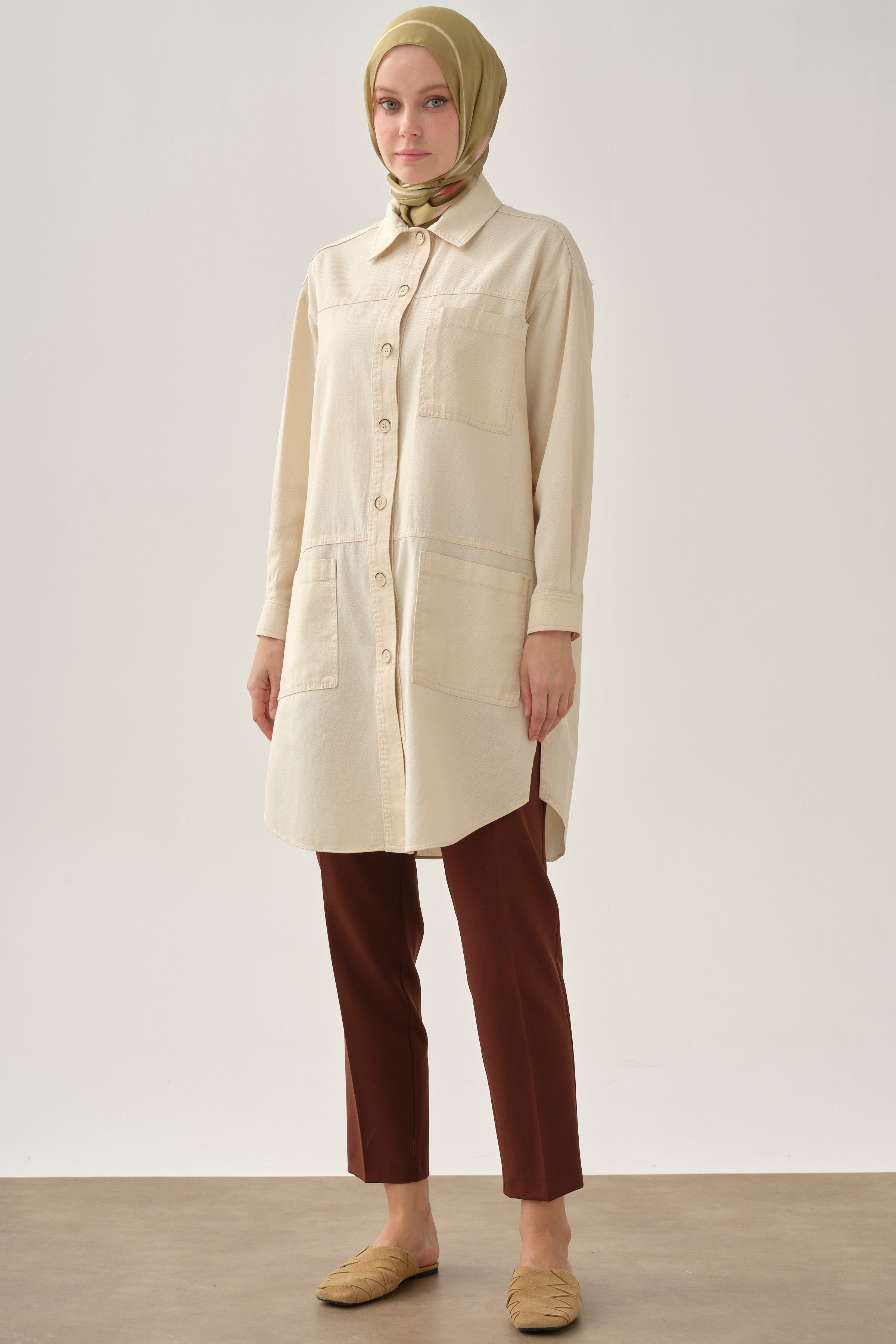 Bel Lastikli Havuç Pantolon - Kahve TUGBA