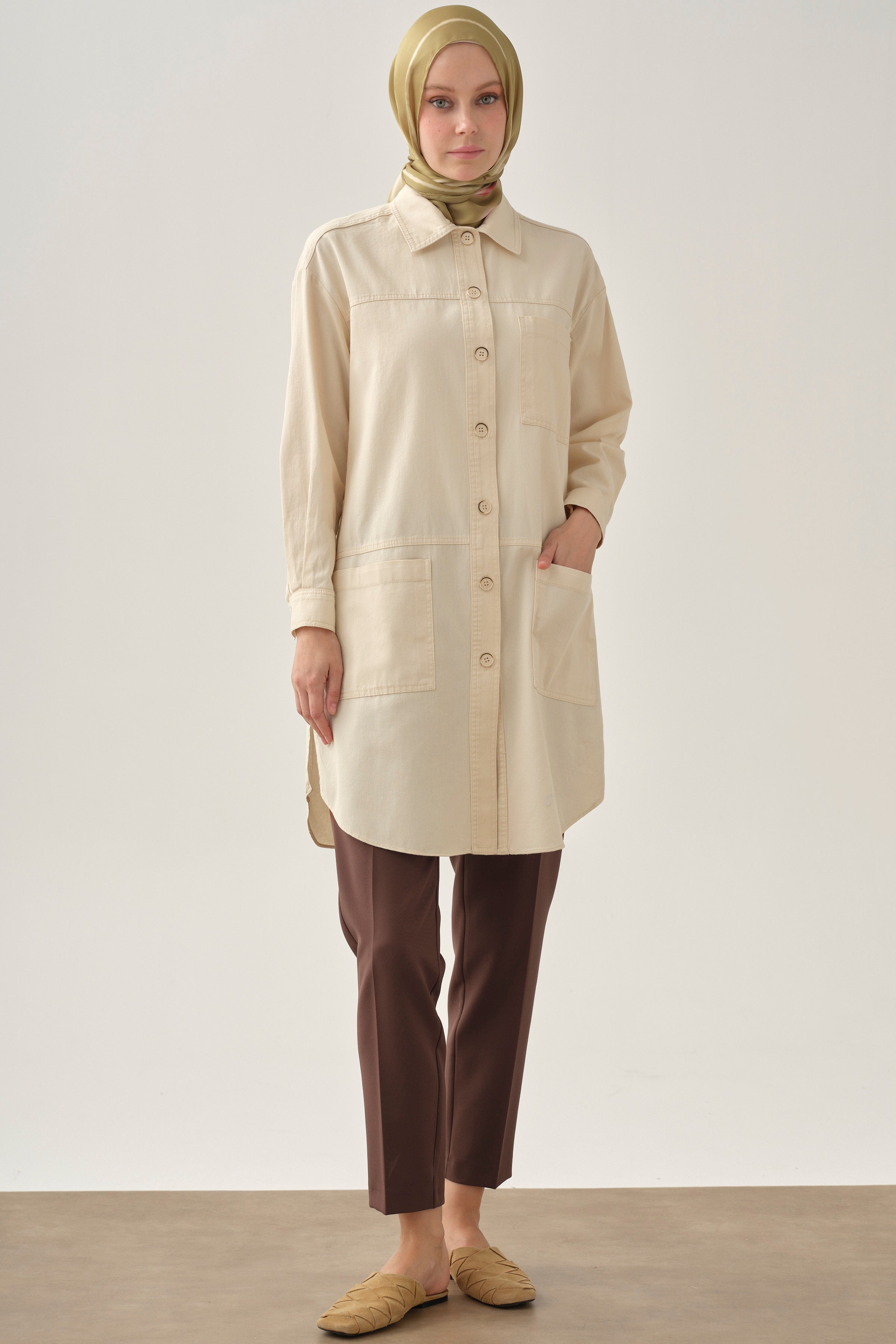 Bel Lastikli Havuç Pantolon - Kahve TUGBA