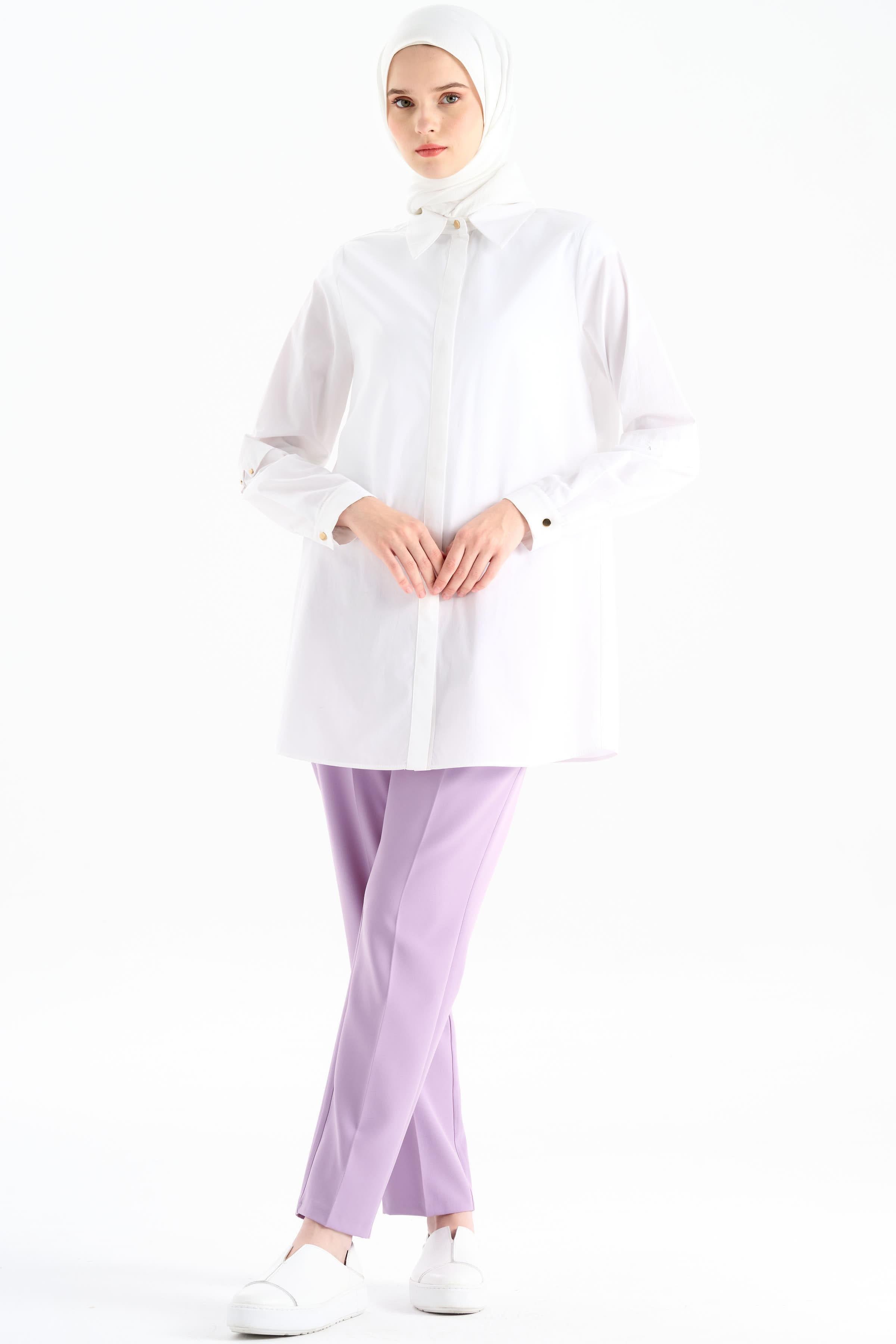 Bel Lastikli Havuç Pantolon - Pudra TUGBA