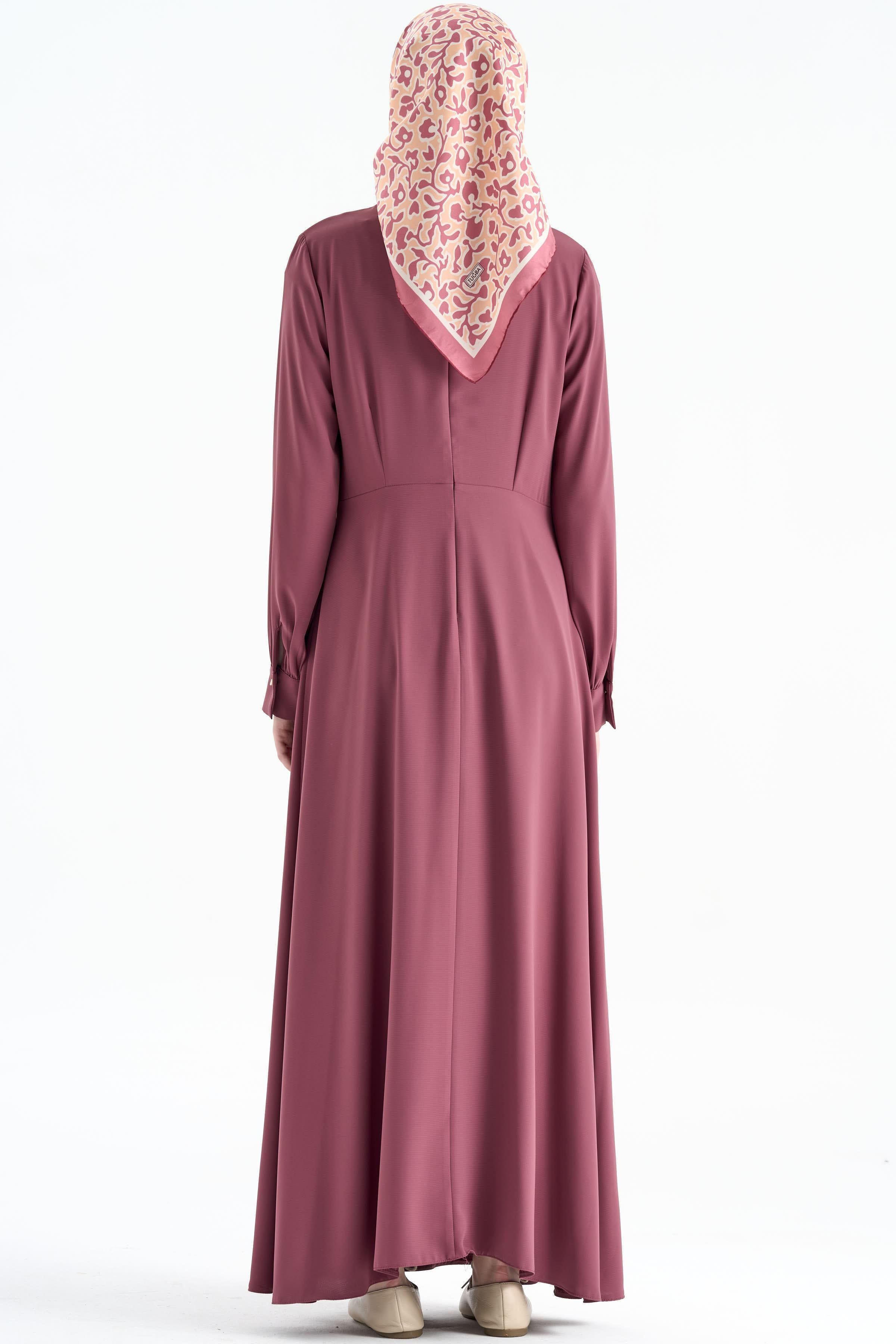 Belden Bağlamalı Elbise - Gül Kurusu TUGBA