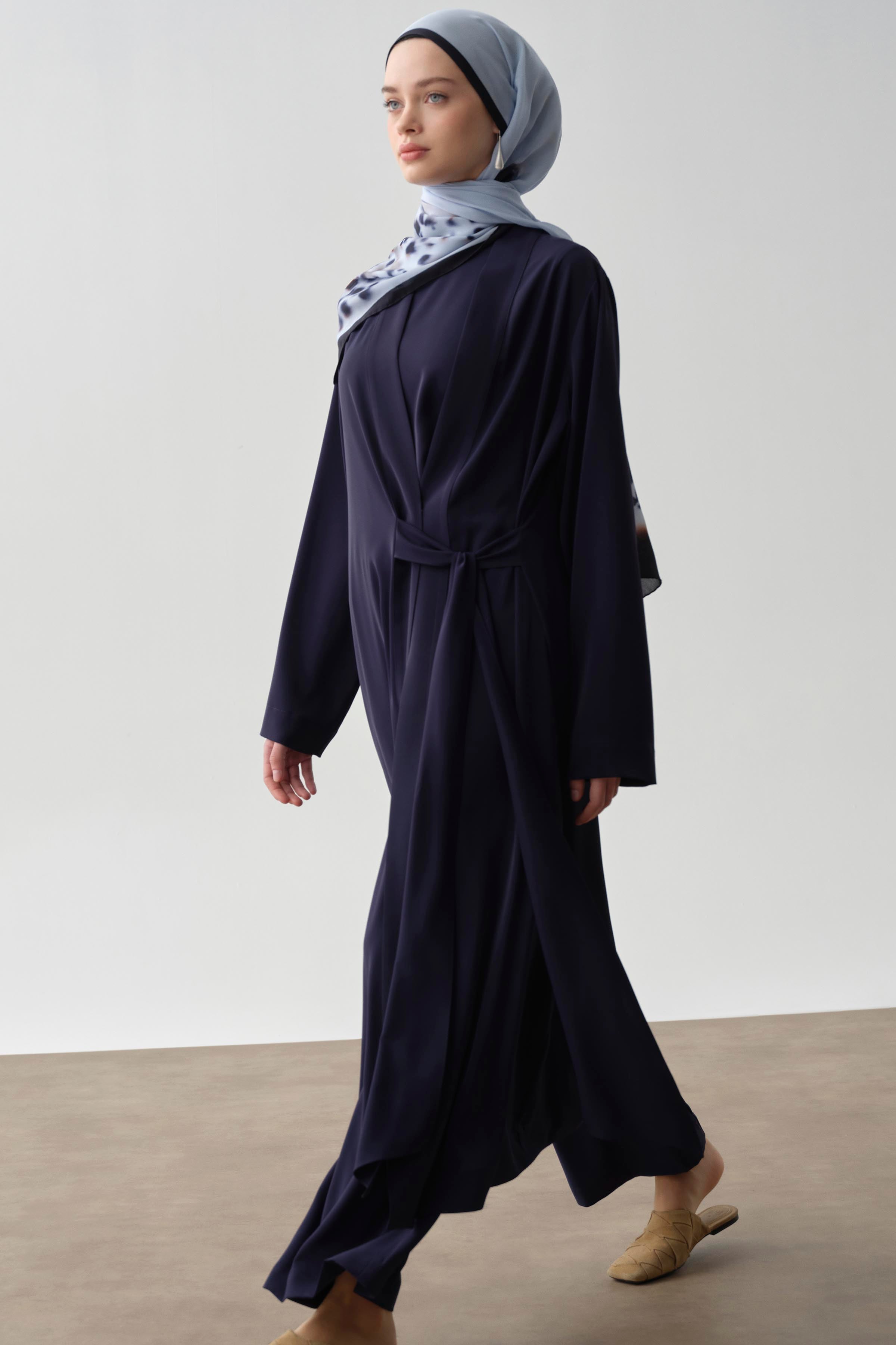 Beli Kuşaklı Tunik Takım - Lacivert TUGBA