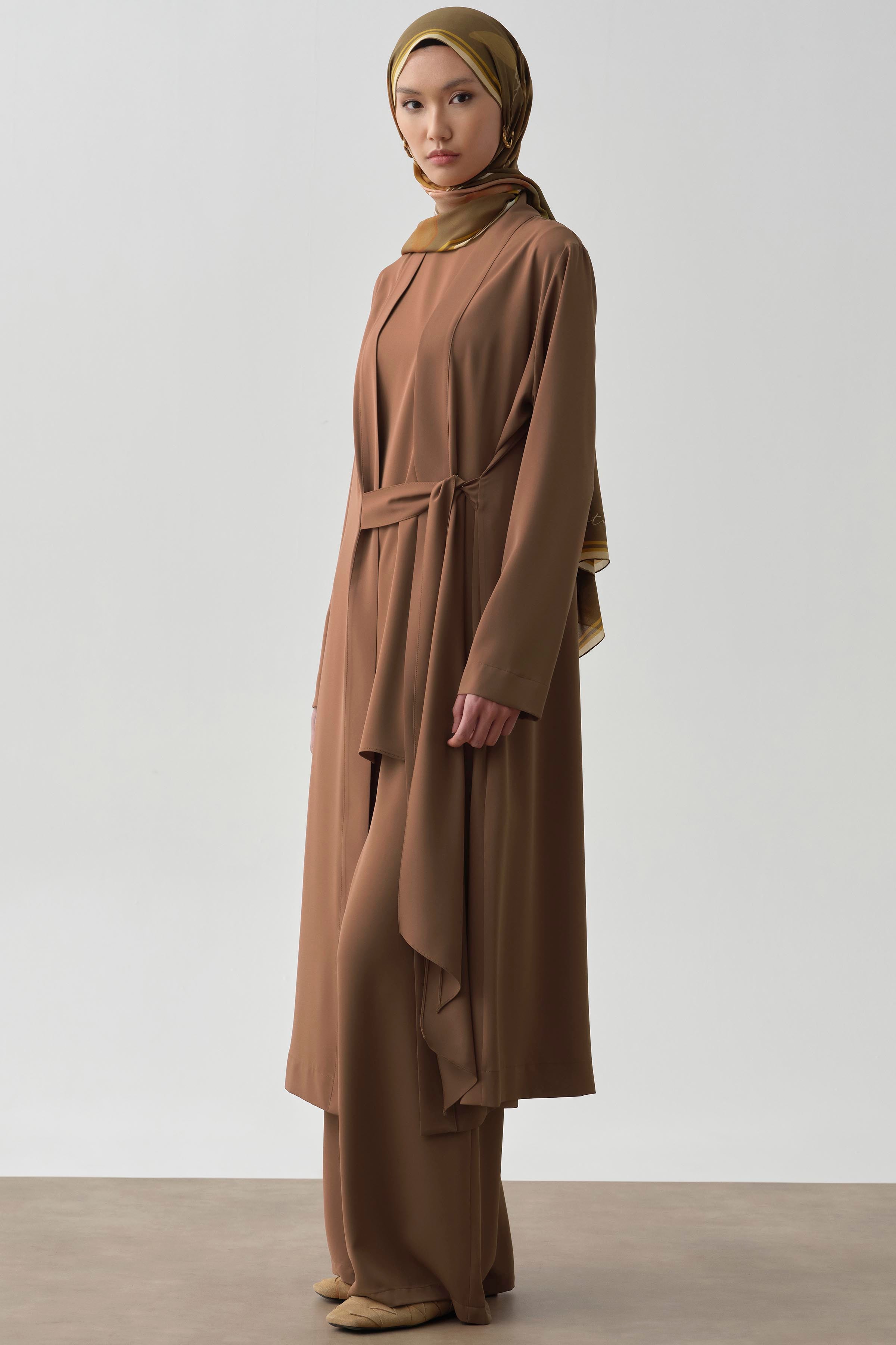 Beli Kuşaklı Tunik Takım - Taba TUGBA