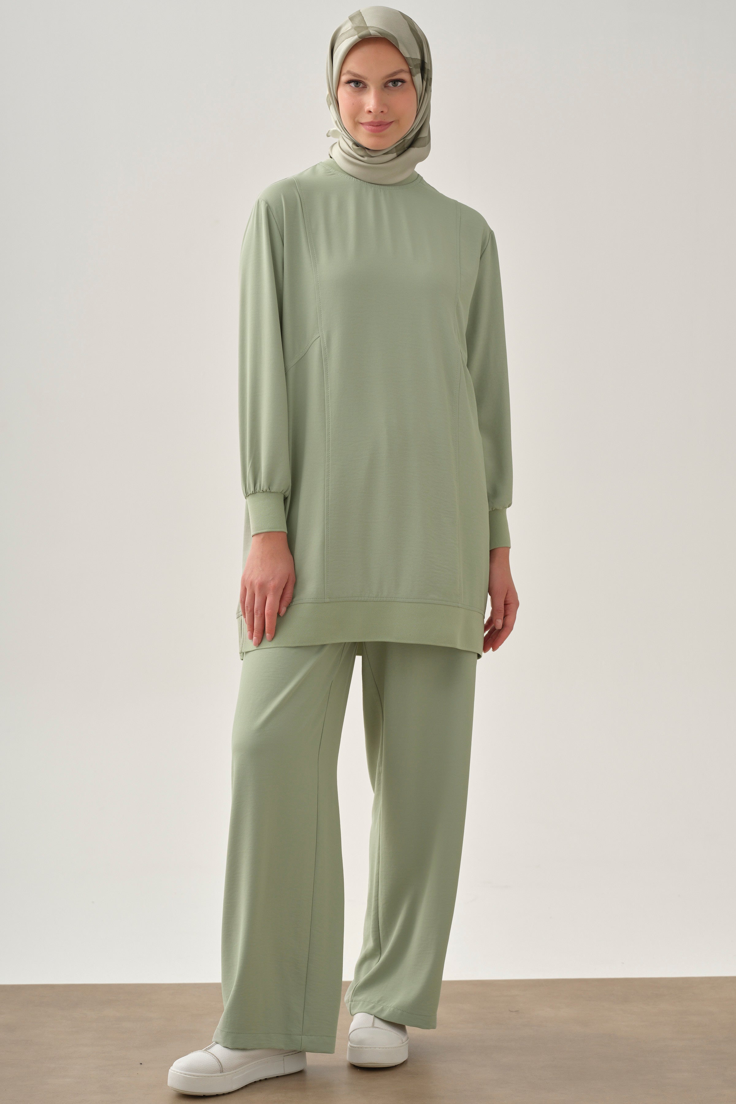 Beli Lastikli Cepli Pantolon - Mint TUGBA