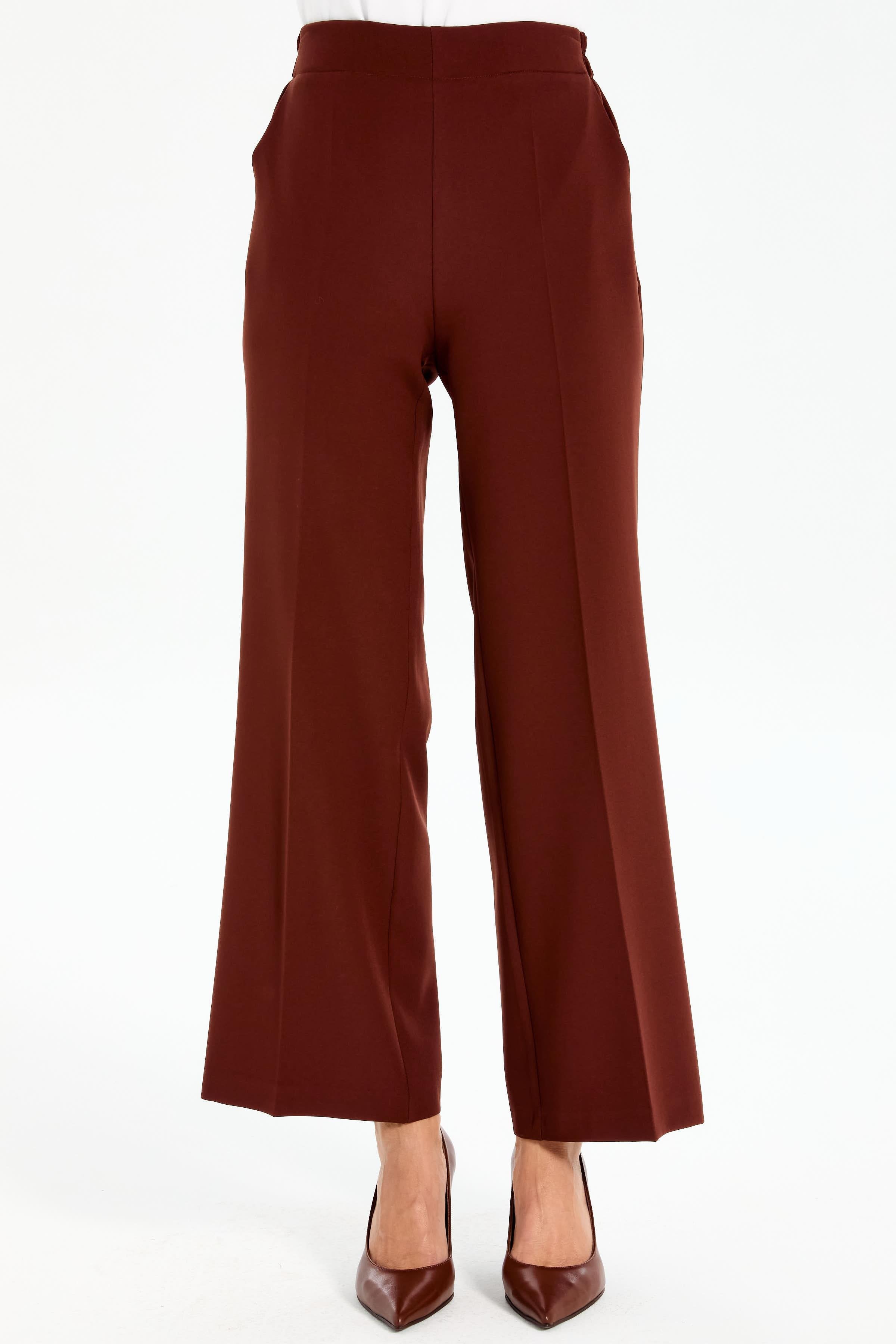 Beli Lastikli Culotte Pantolon - Acı Kahve TUGBA