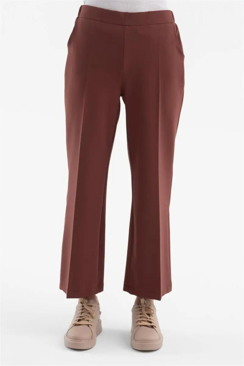 Beli Lastikli Culotte Pantolon - Açık Kahve TUGBA