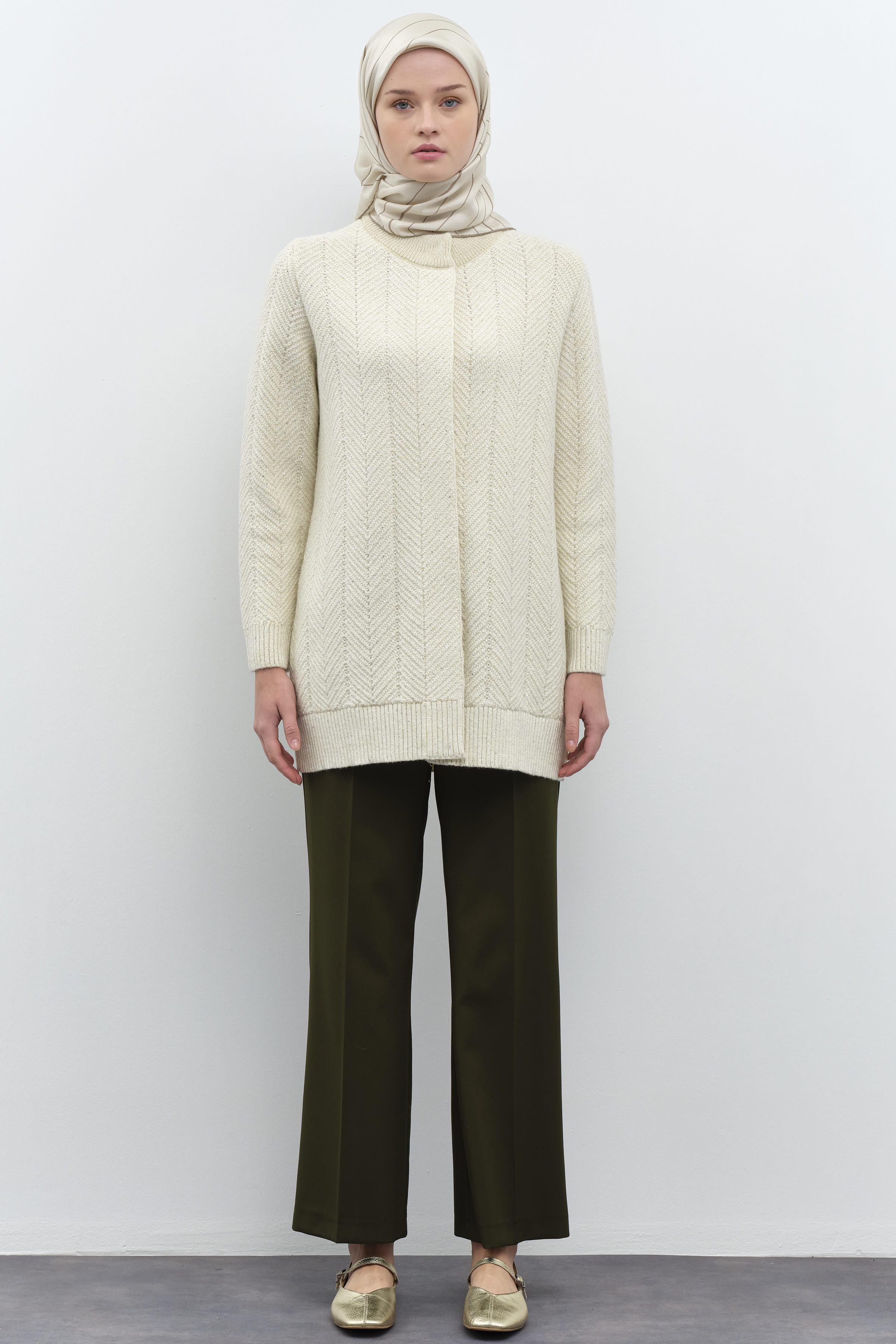 Beli Lastikli Culotte Pantolon - Haki TUGBA