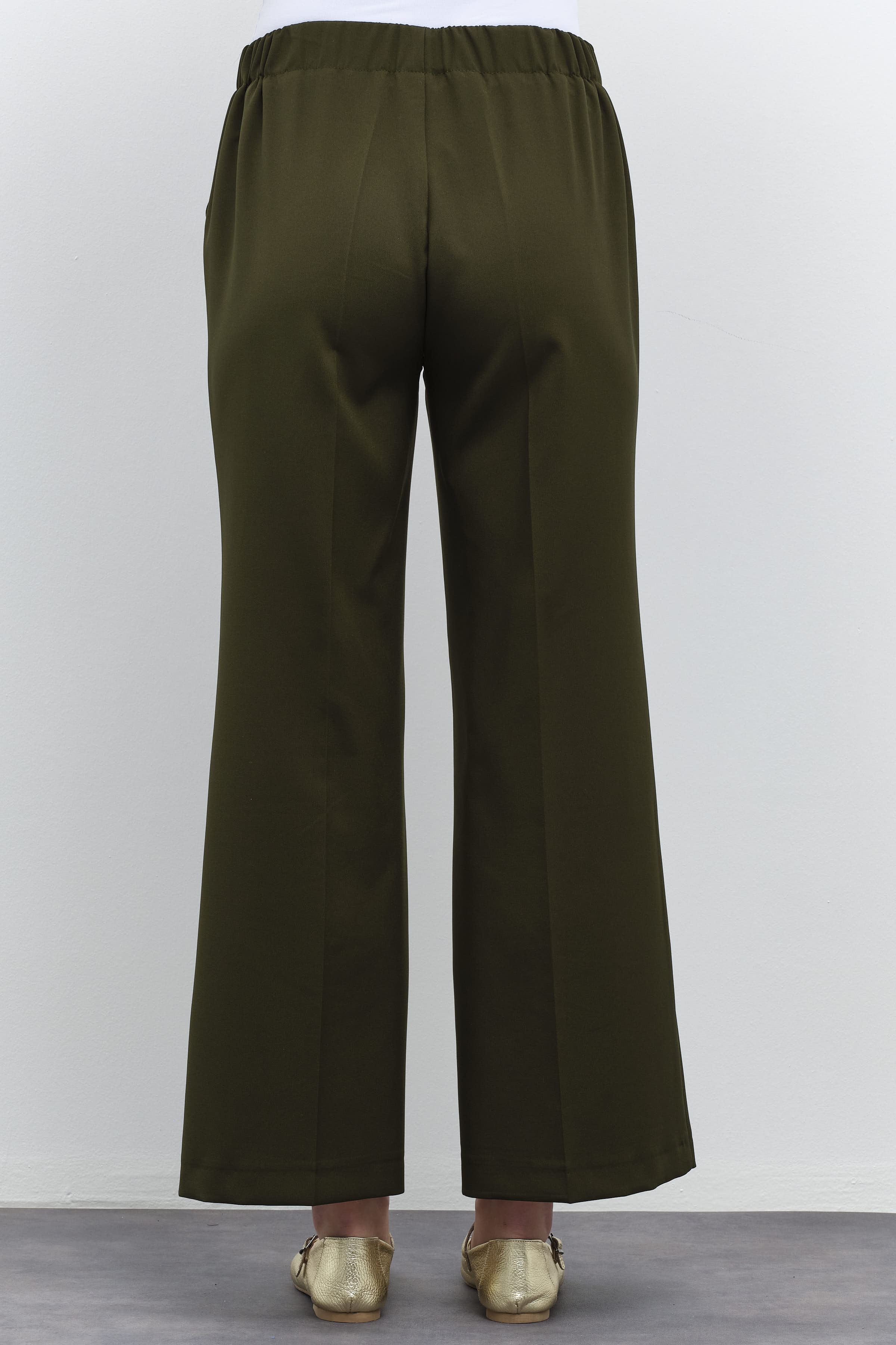 Beli Lastikli Culotte Pantolon - Haki TUGBA