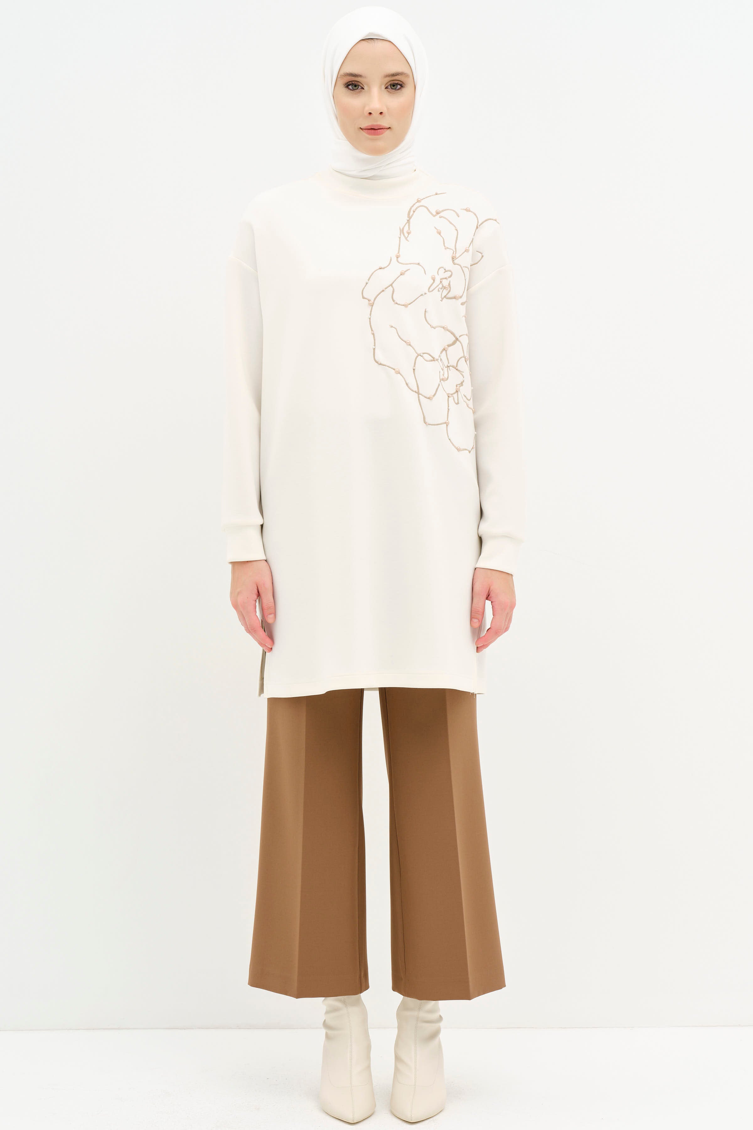 Beli Lastikli Culotte Pantolon - Olive TUGBA