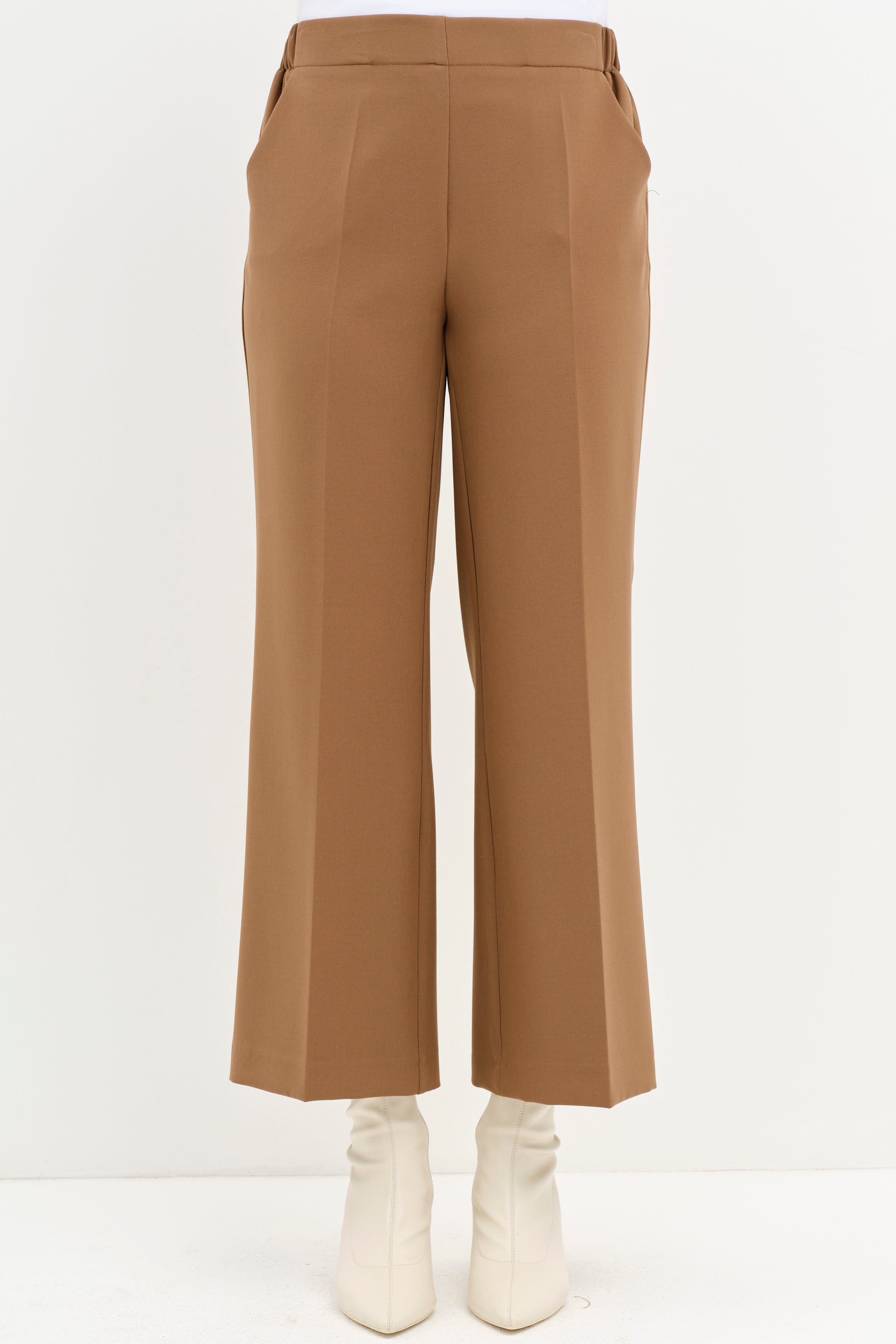 Beli Lastikli Culotte Pantolon - Olive TUGBA