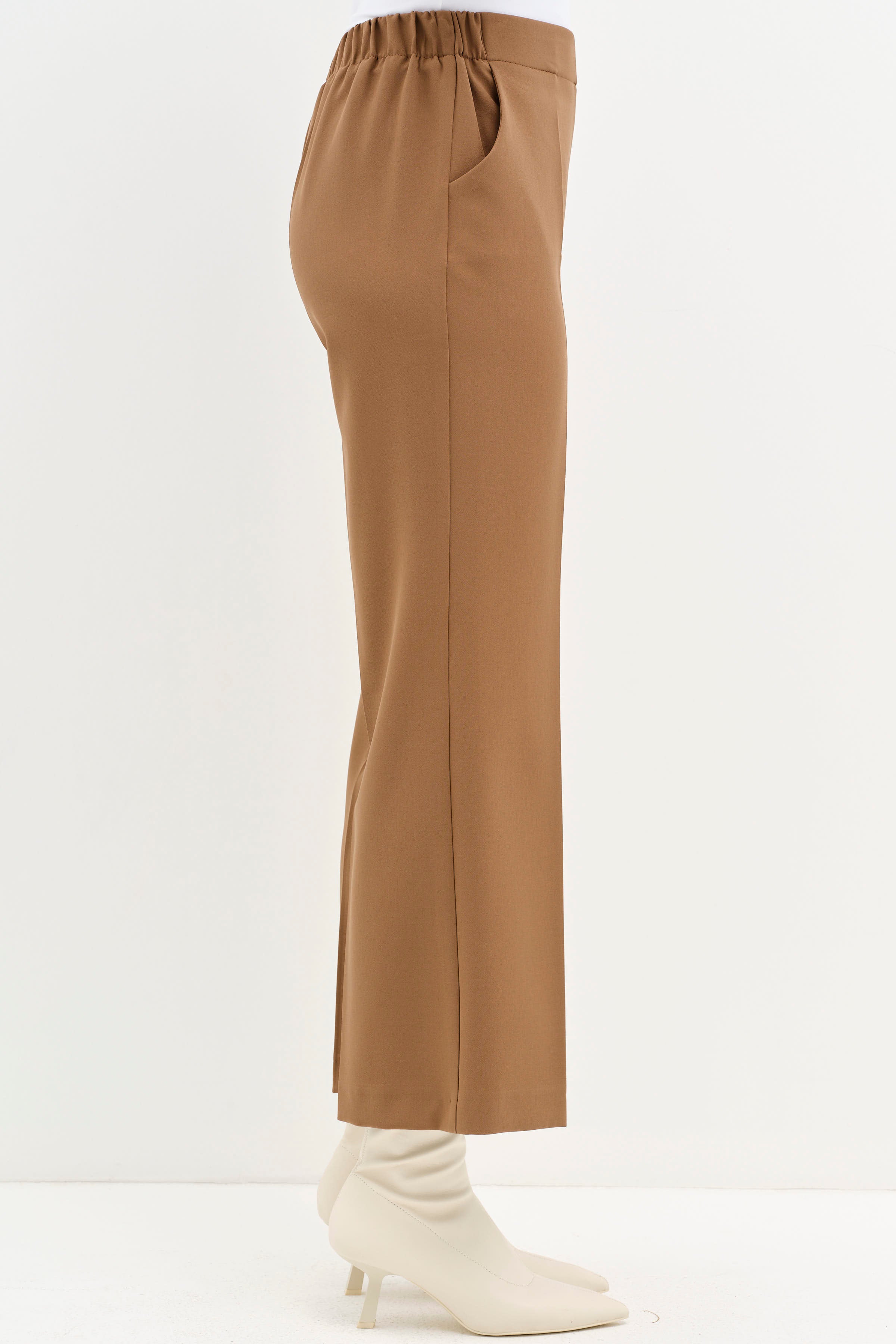 Beli Lastikli Culotte Pantolon - Olive TUGBA