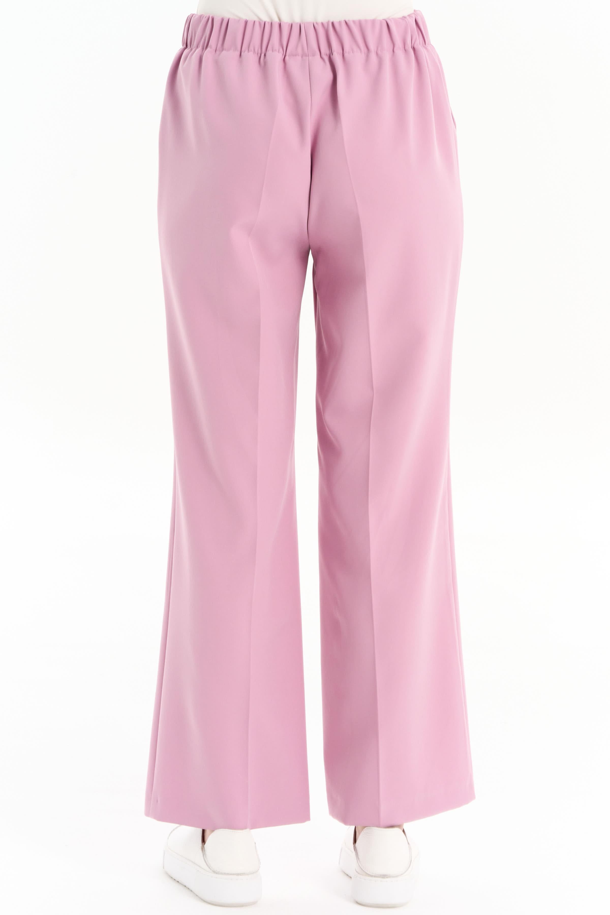 Beli Lastikli Culotte Pantolon - Pudra TUGBA