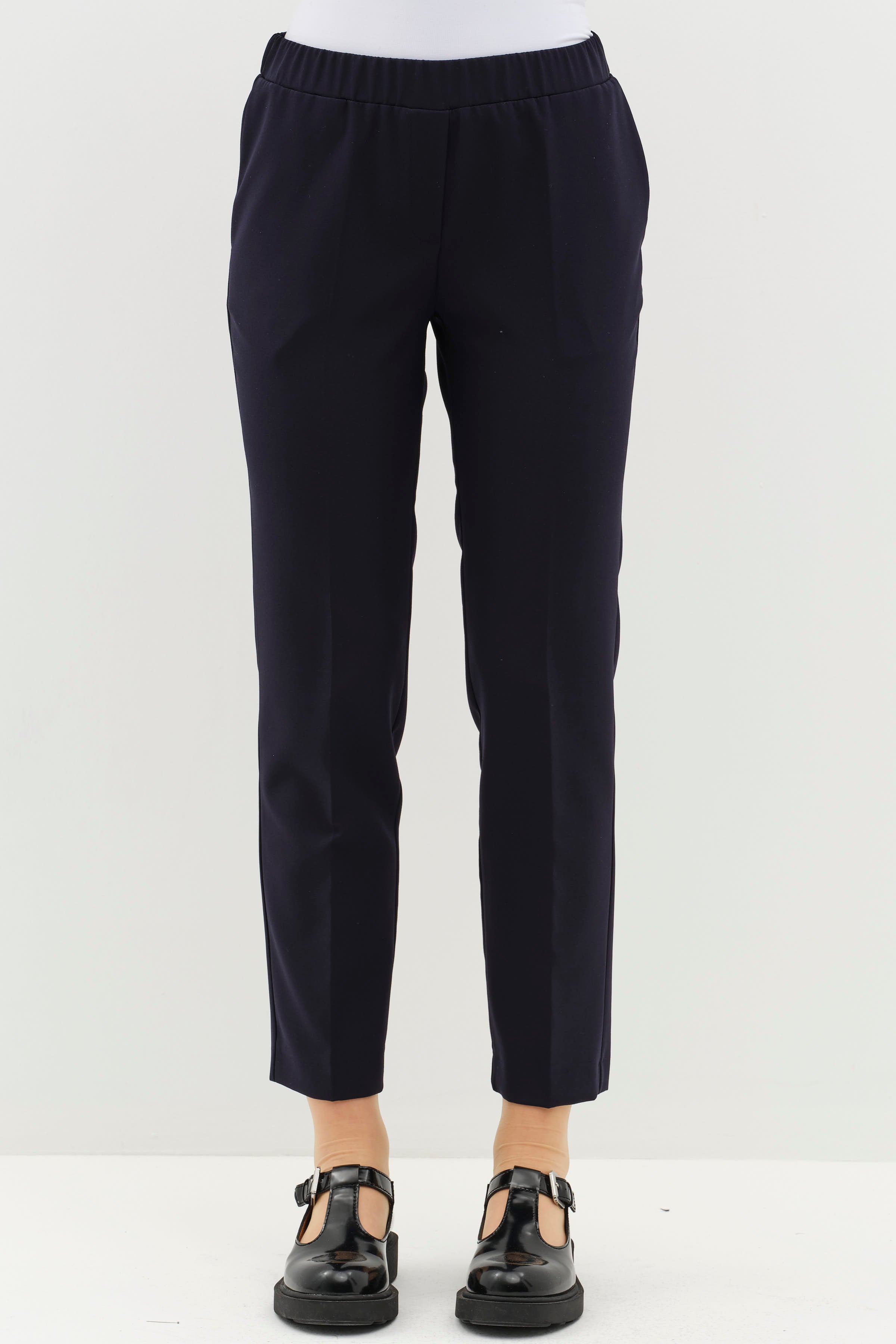 Beli Lastikli Havuç Pantolon - Lacivert TUGBA