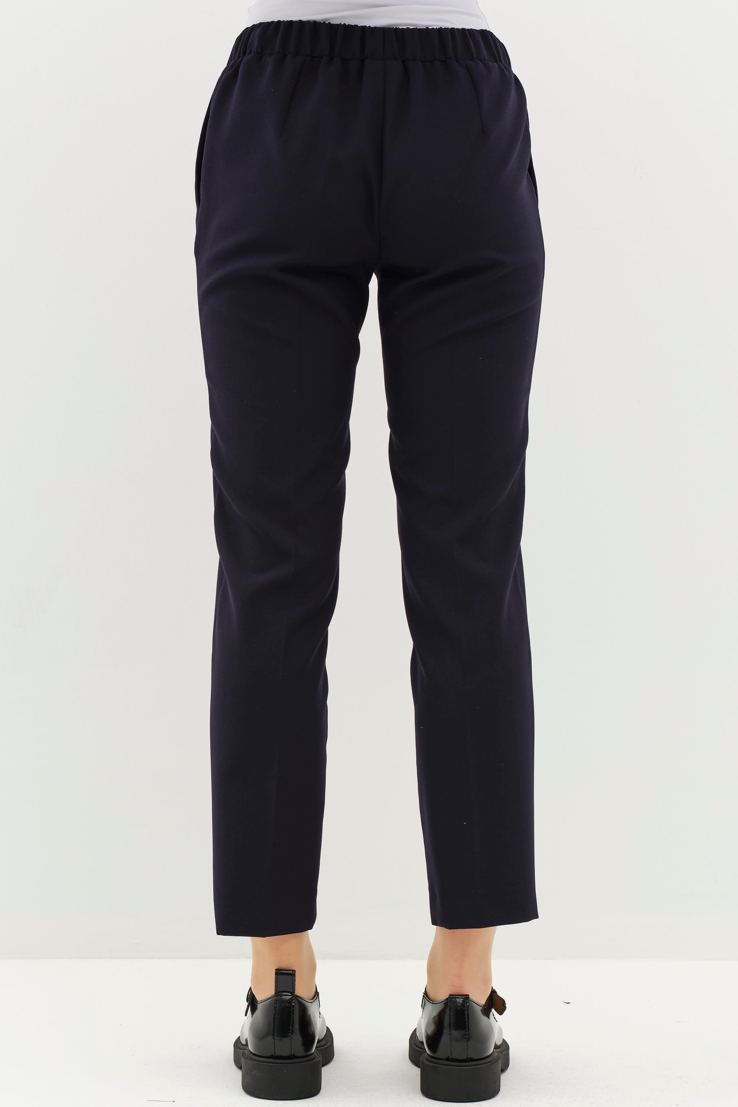 Beli Lastikli Havuç Pantolon - Lacivert TUGBA