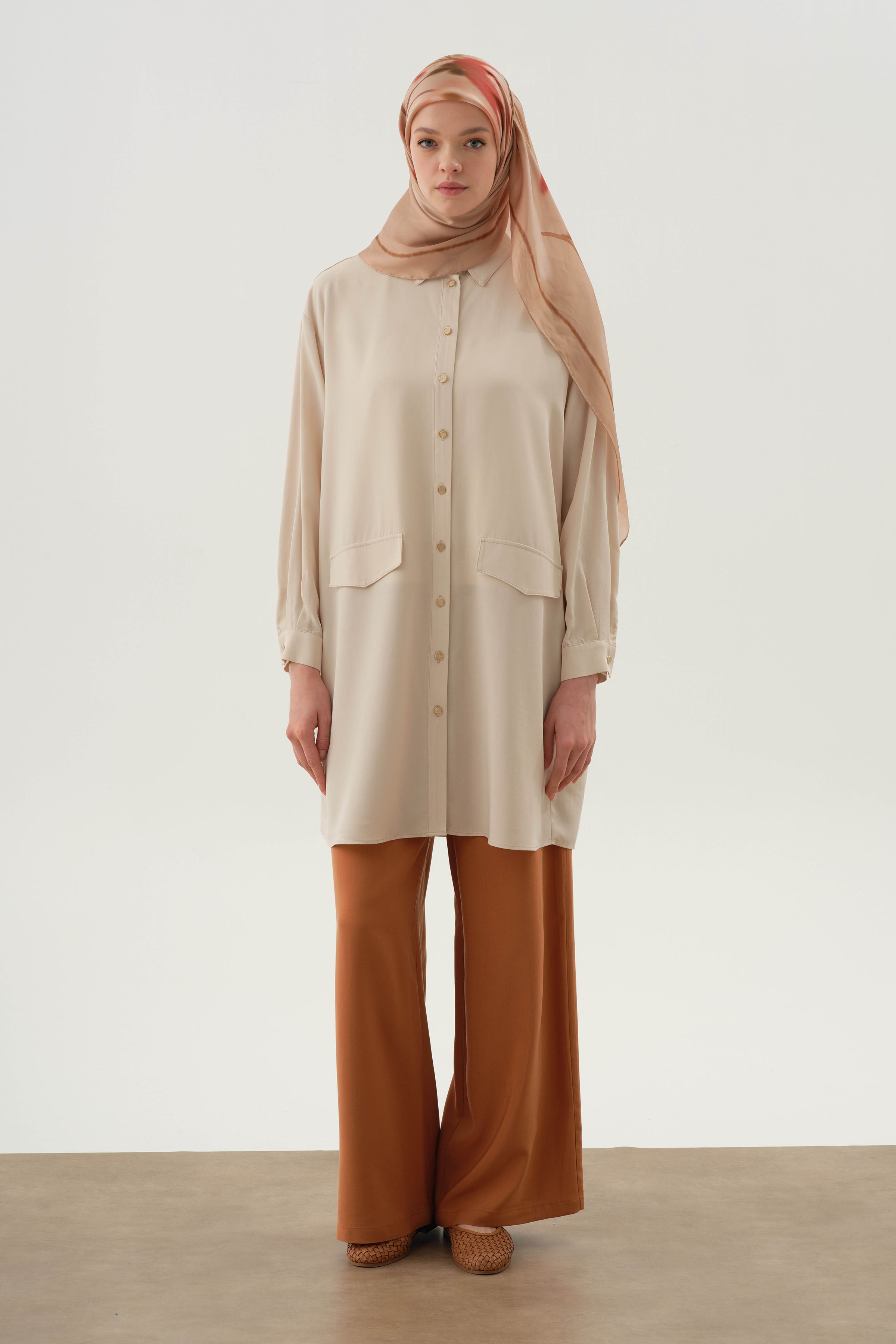 Beli Lastikli Pantolon - Tarçın TUGBA