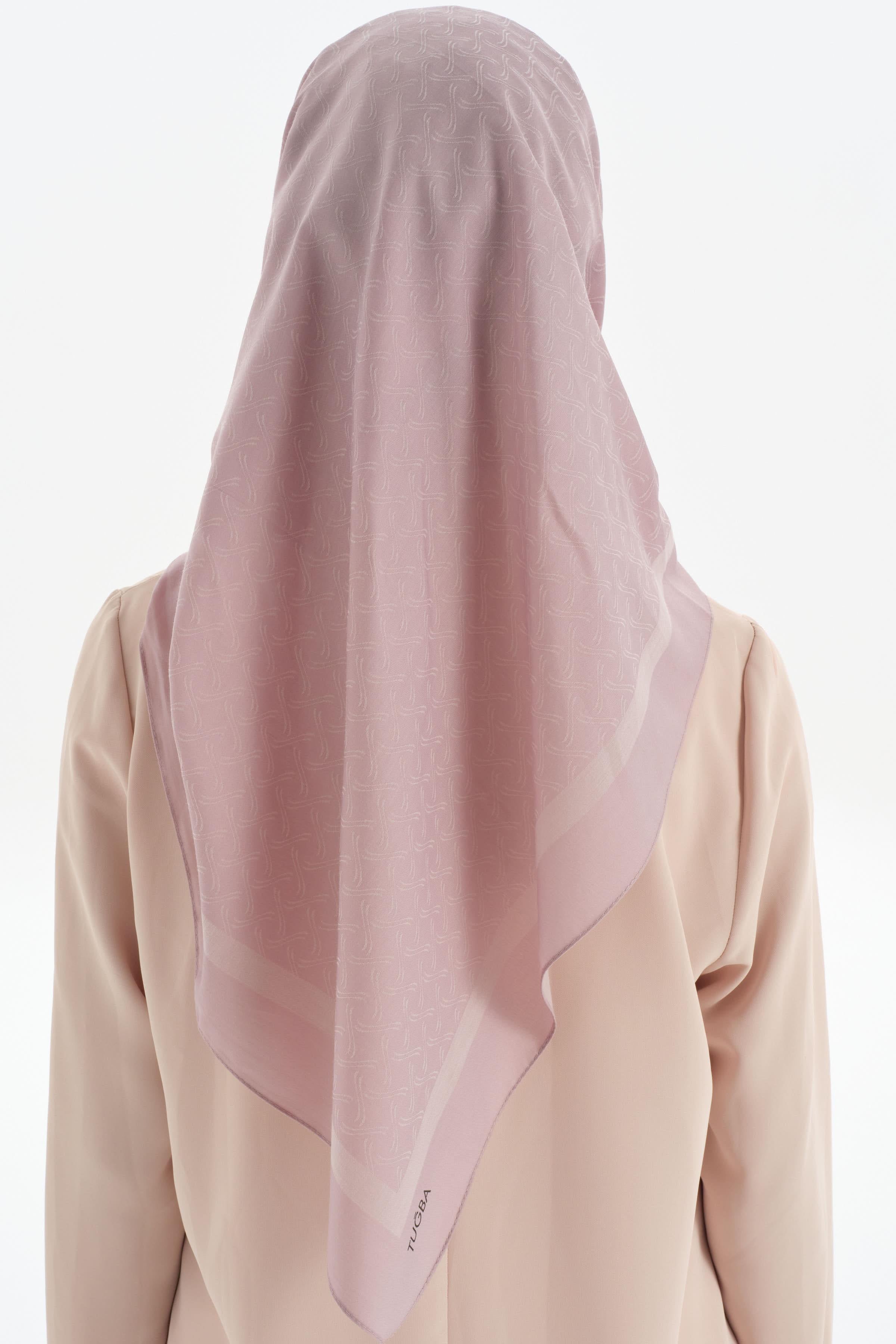 Dalga Desen Pamuk Eşarp - Lila TUGBA