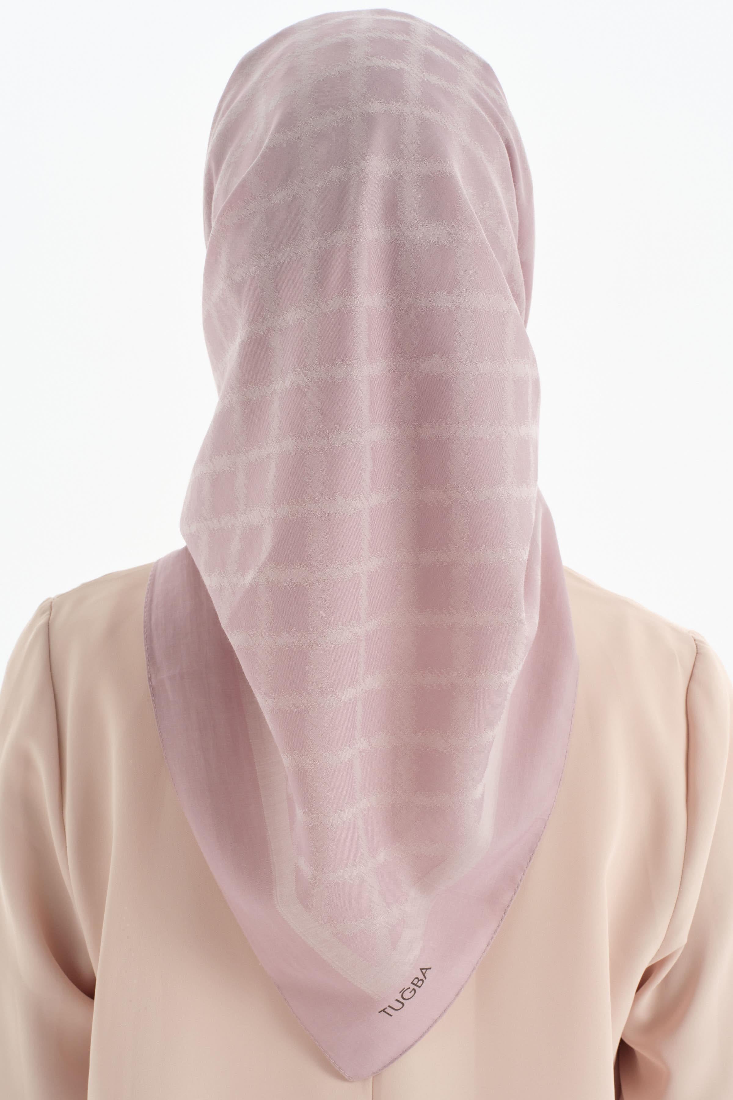 Kare Desen Pamuk Eşarp - Lila TUGBA