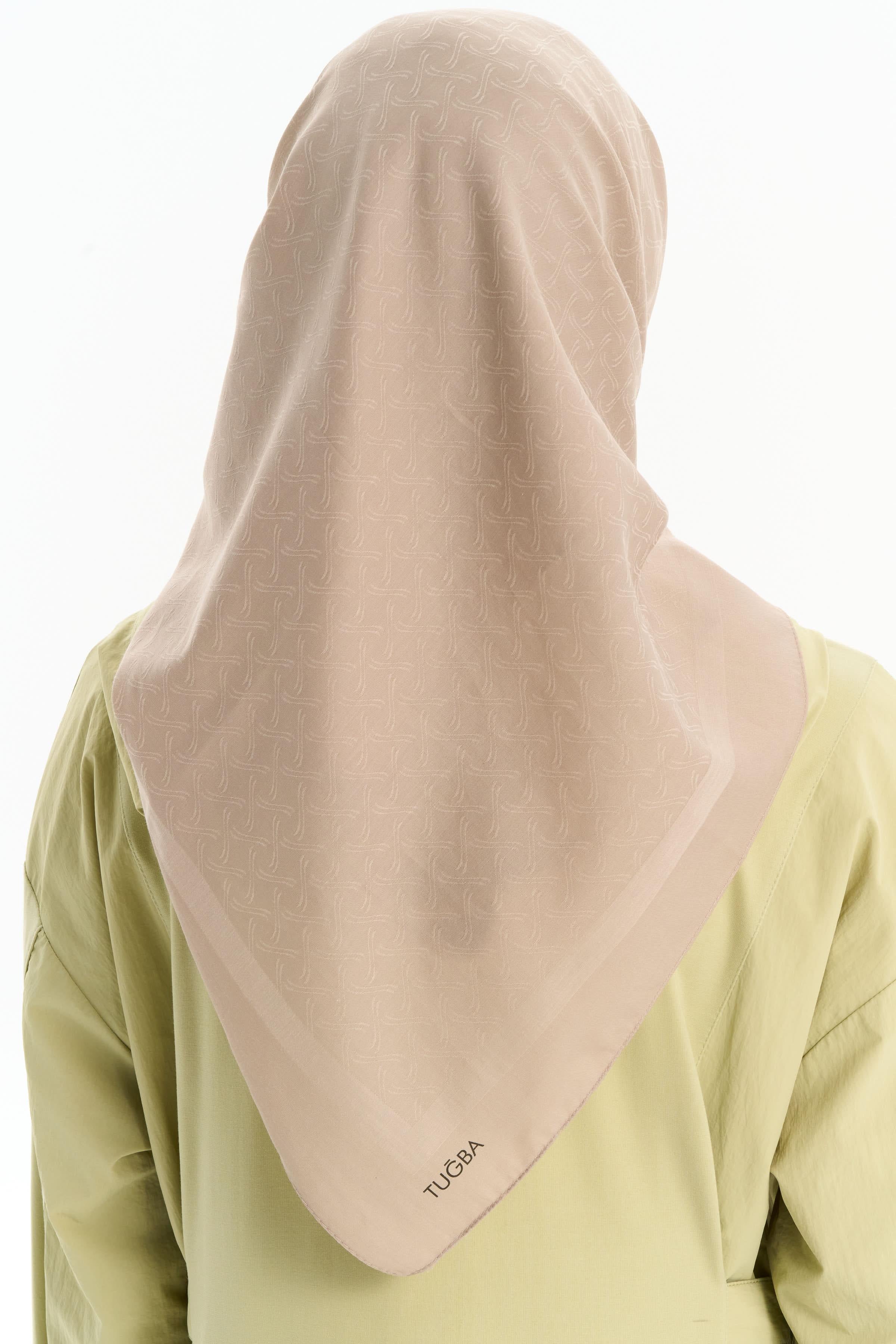 Dalga Desen Pamuk Eşarp - Taş TUGBA