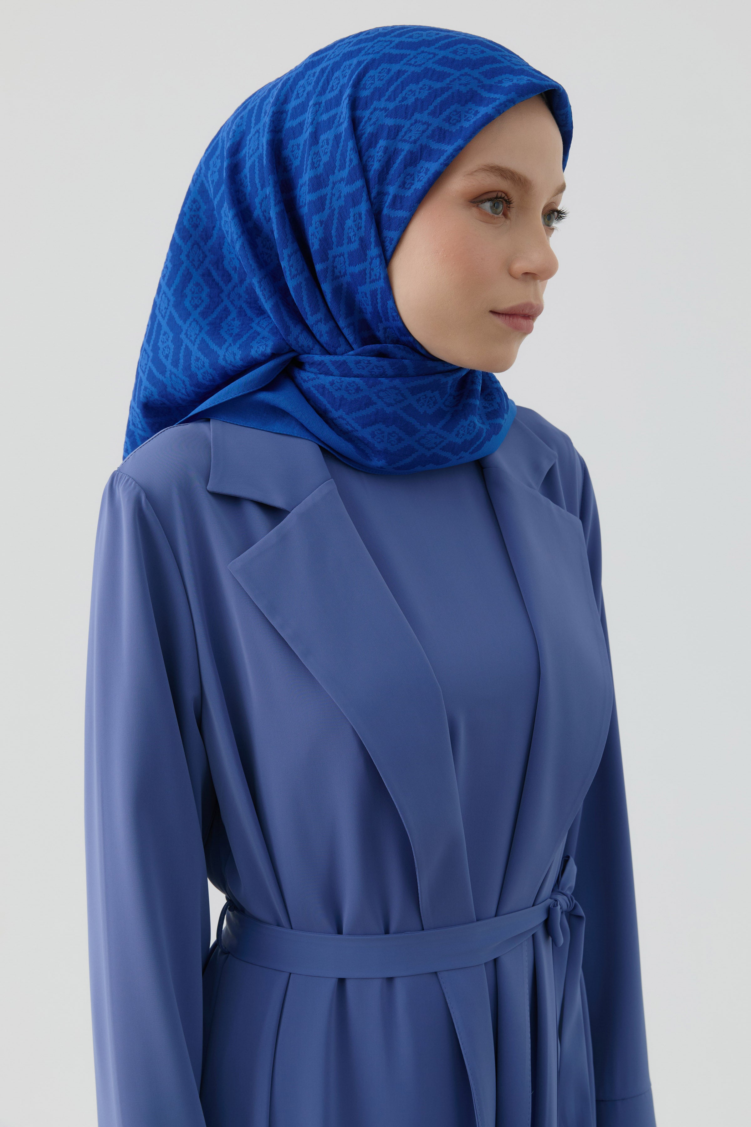 Bereket Desen Eşarp - Koyu Mavi TUGBA