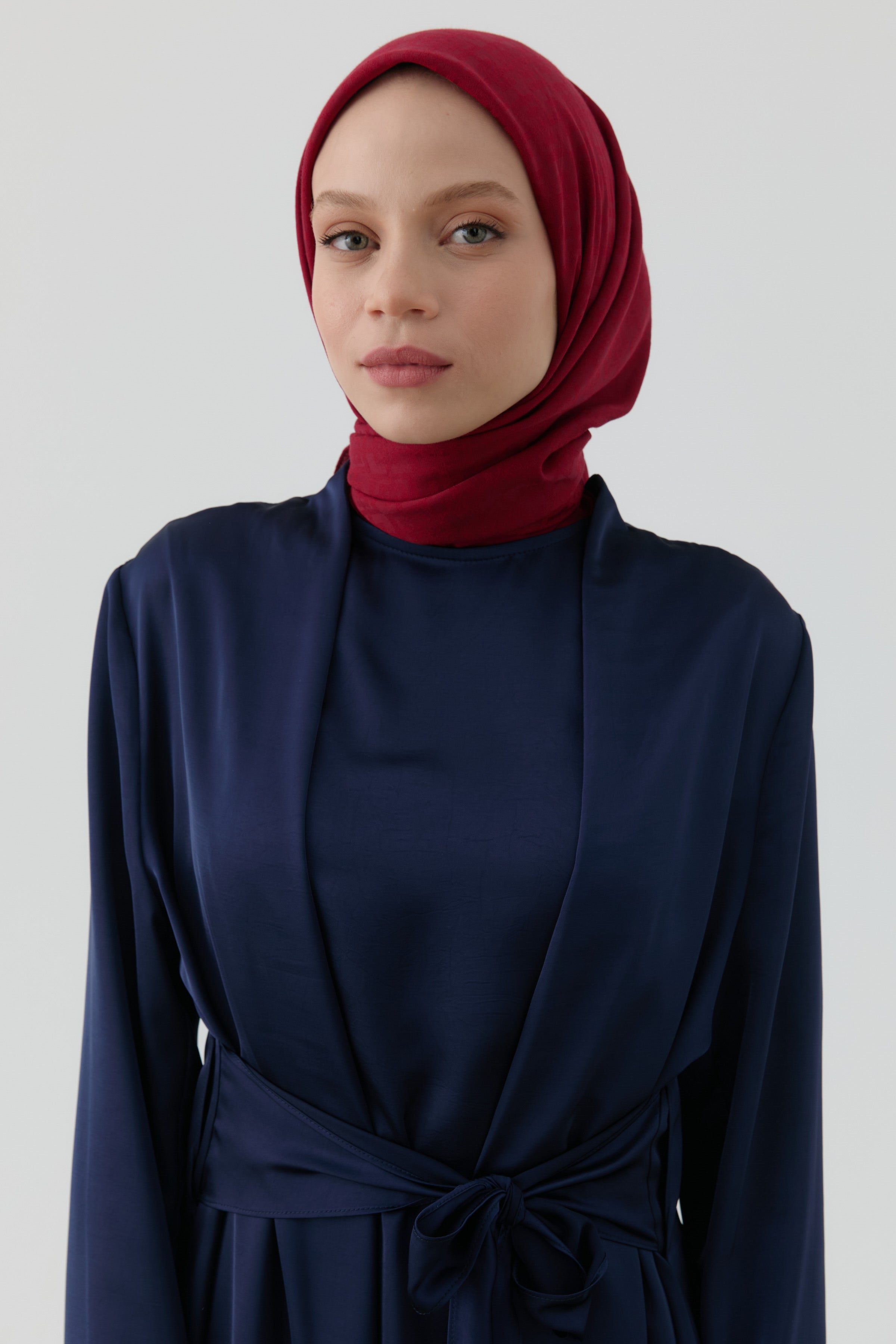 Geometrik Desen Stil Eşarp - Bordo TUGBA