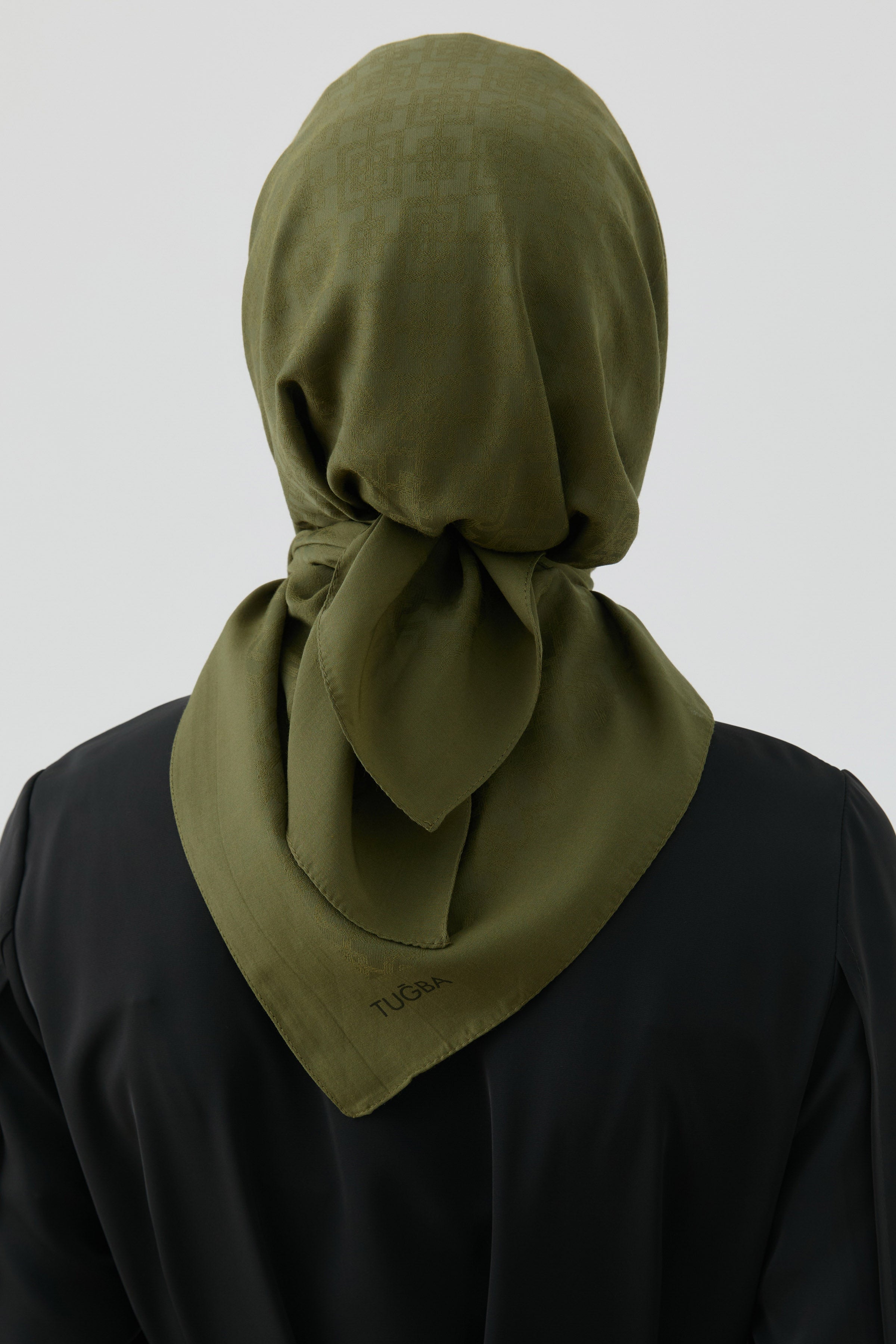 Geometrik Desen Stil Eşarp - Haki TUGBA