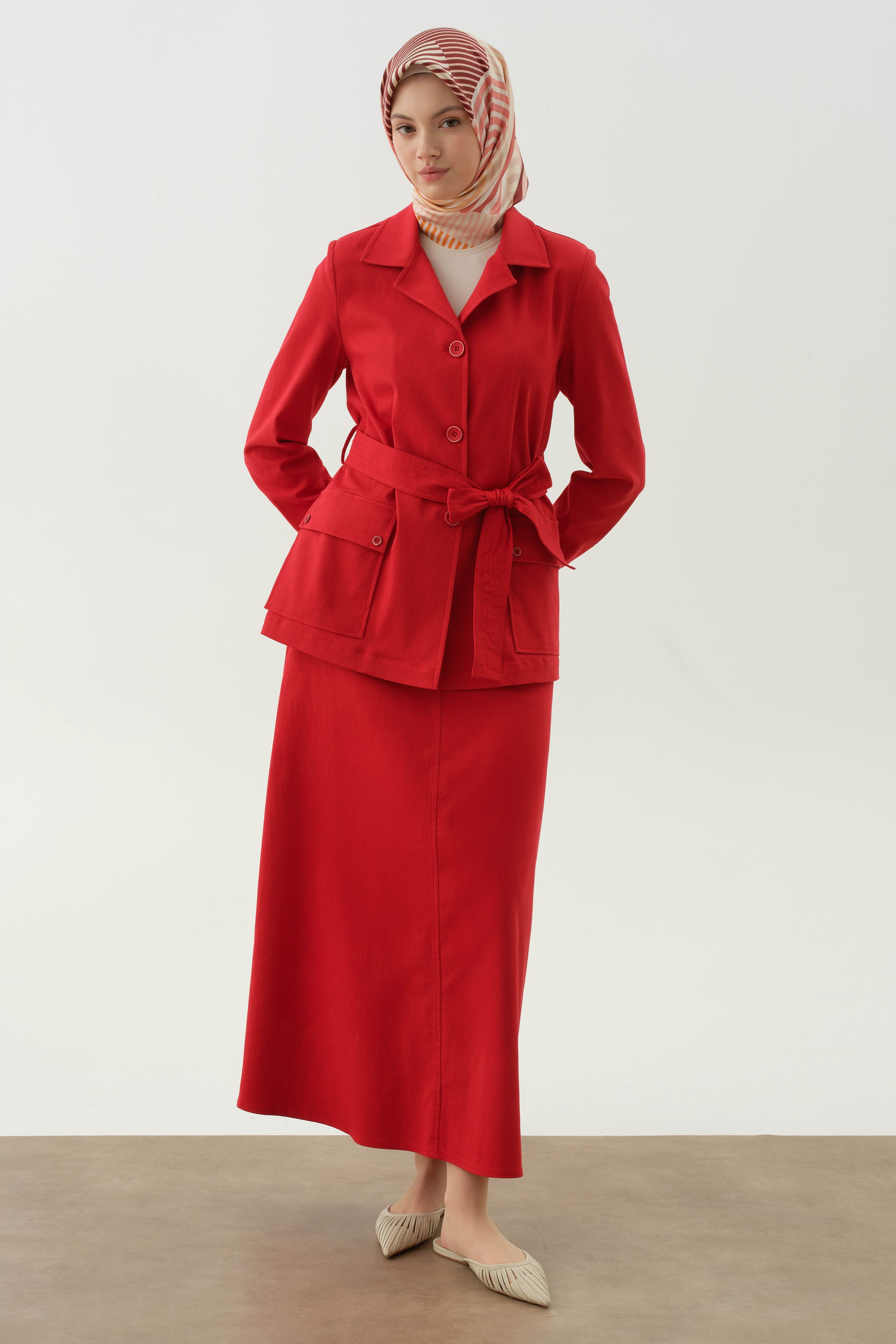 Beş Cepli Etek - Mercan TUGBA