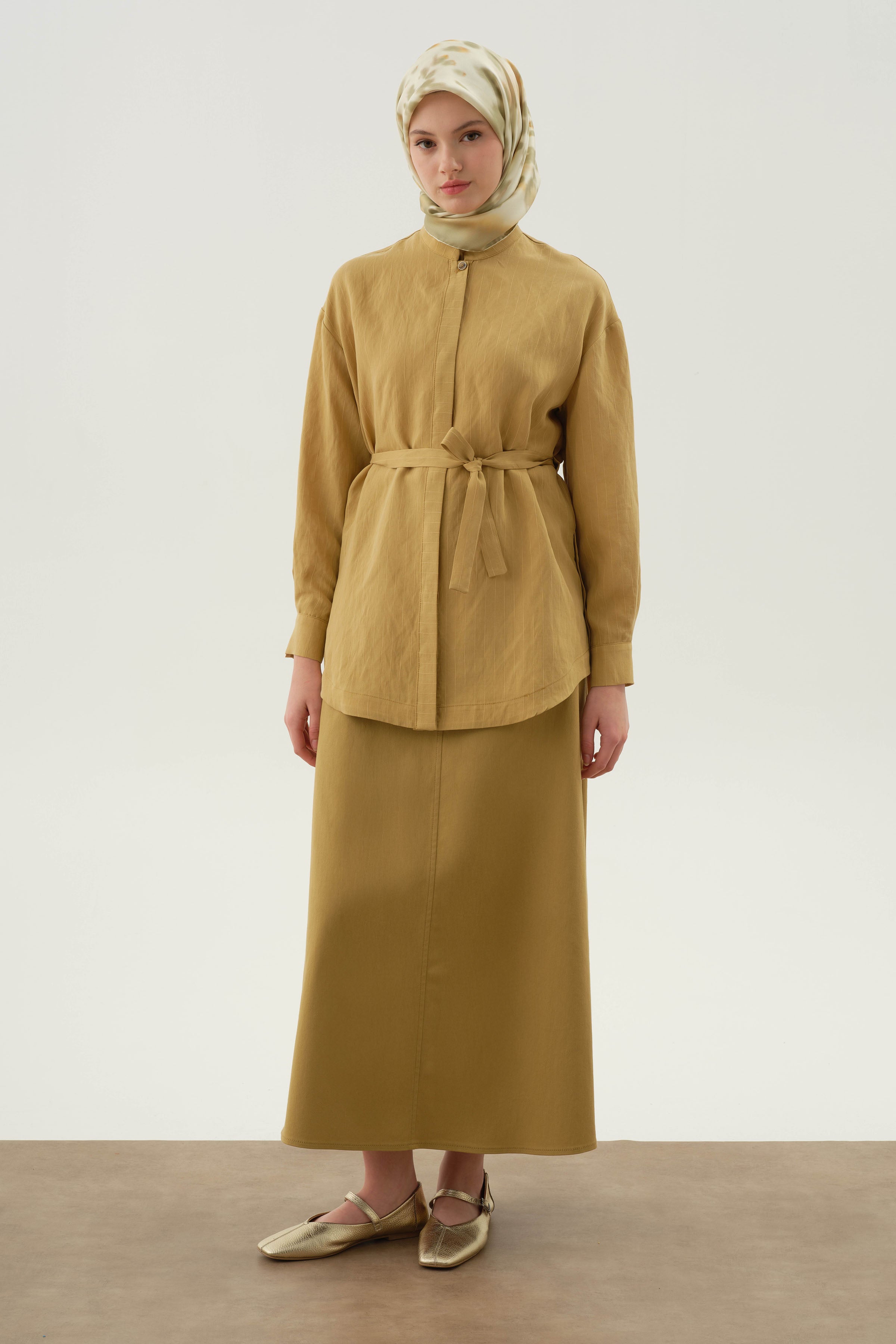 Beş Cepli Etek - Olive TUGBA