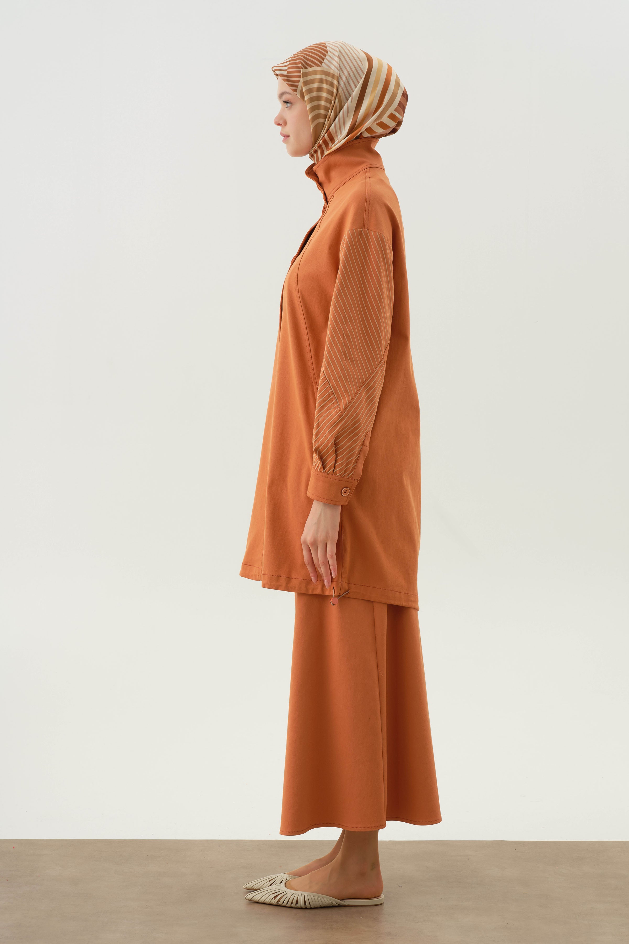 Beş Cepli Etek - Oranj TUGBA