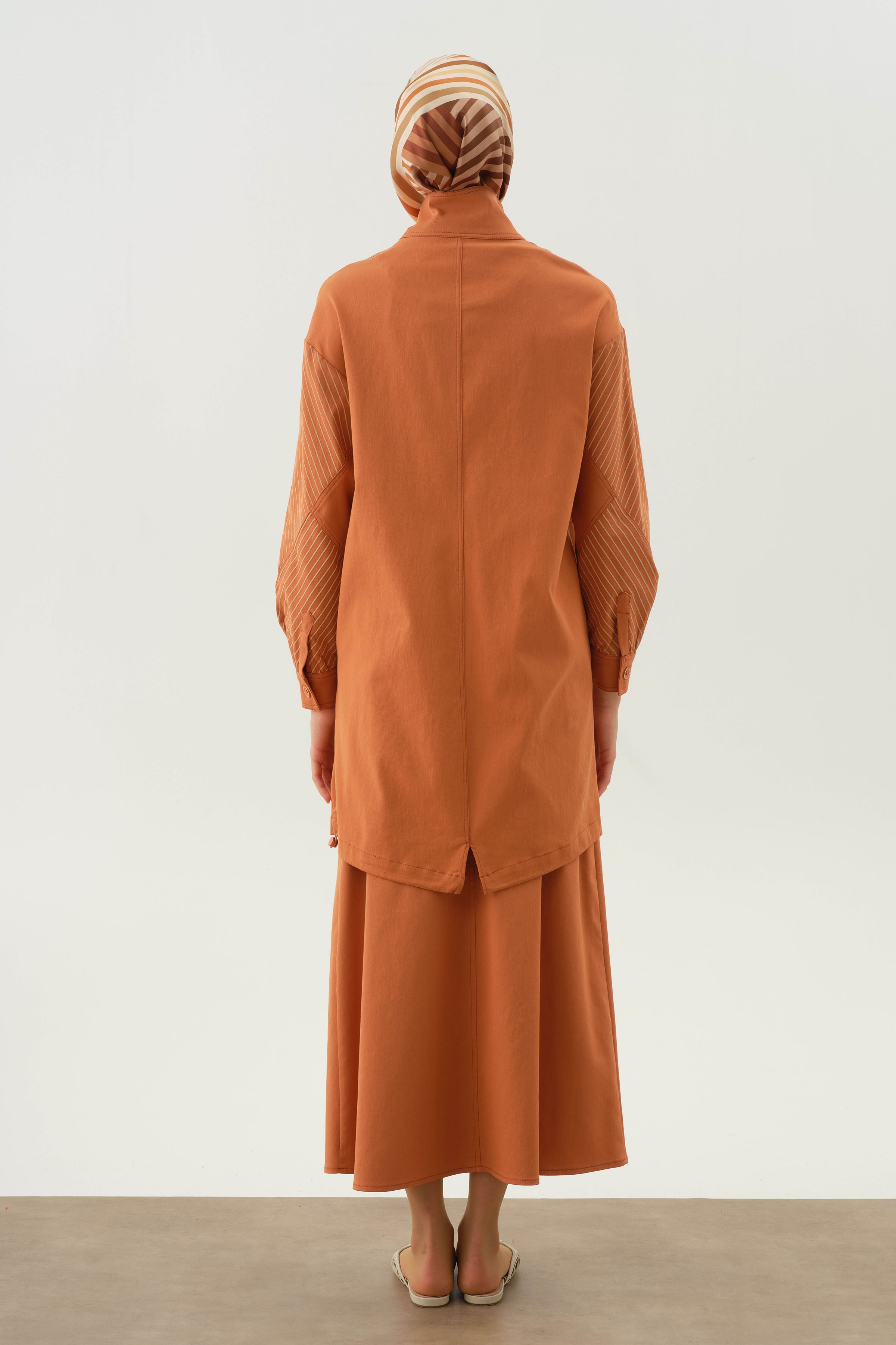 Beş Cepli Etek - Oranj TUGBA