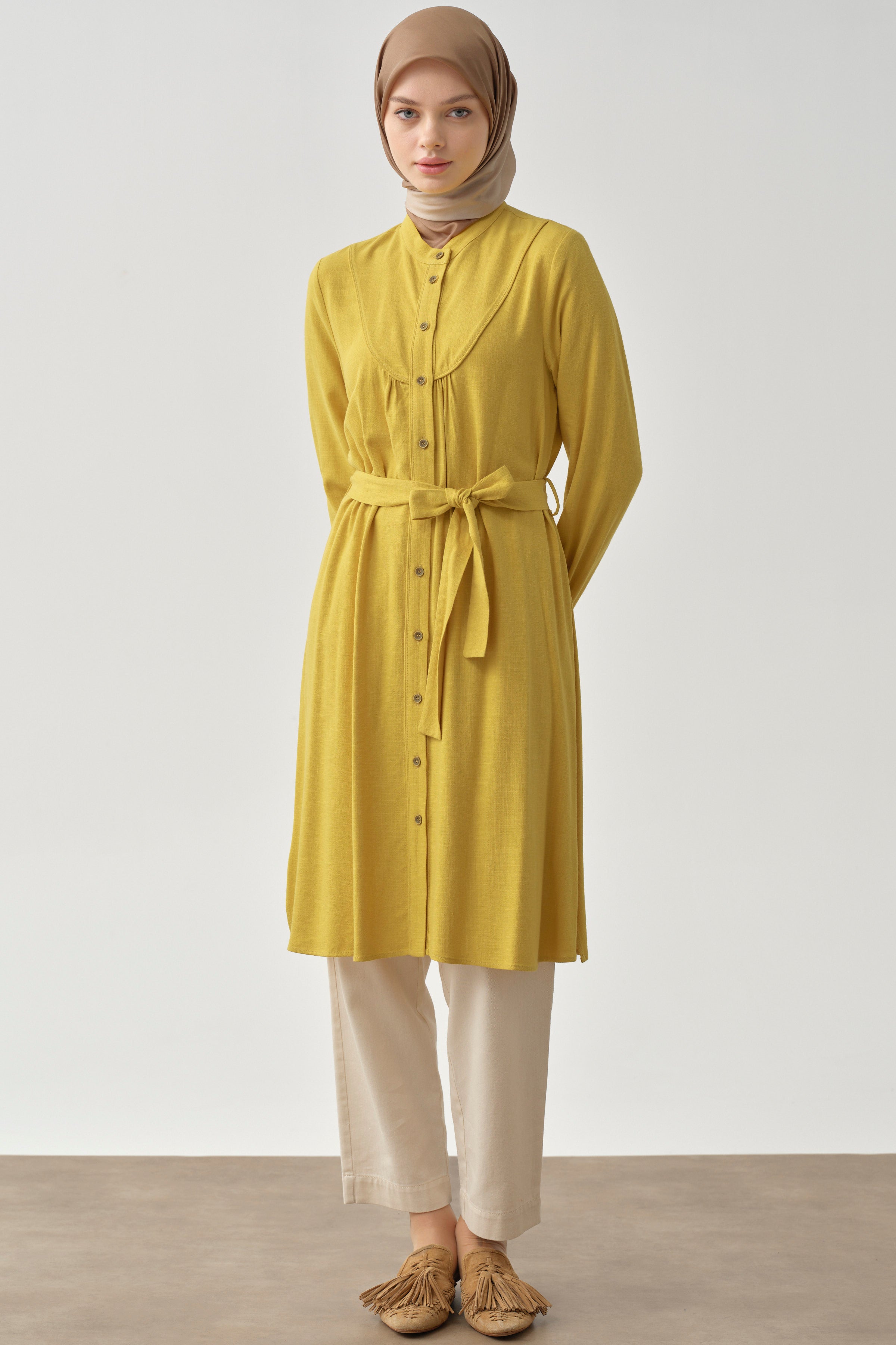 Biye Detaylı Robalı Tunik - Asit TUGBA