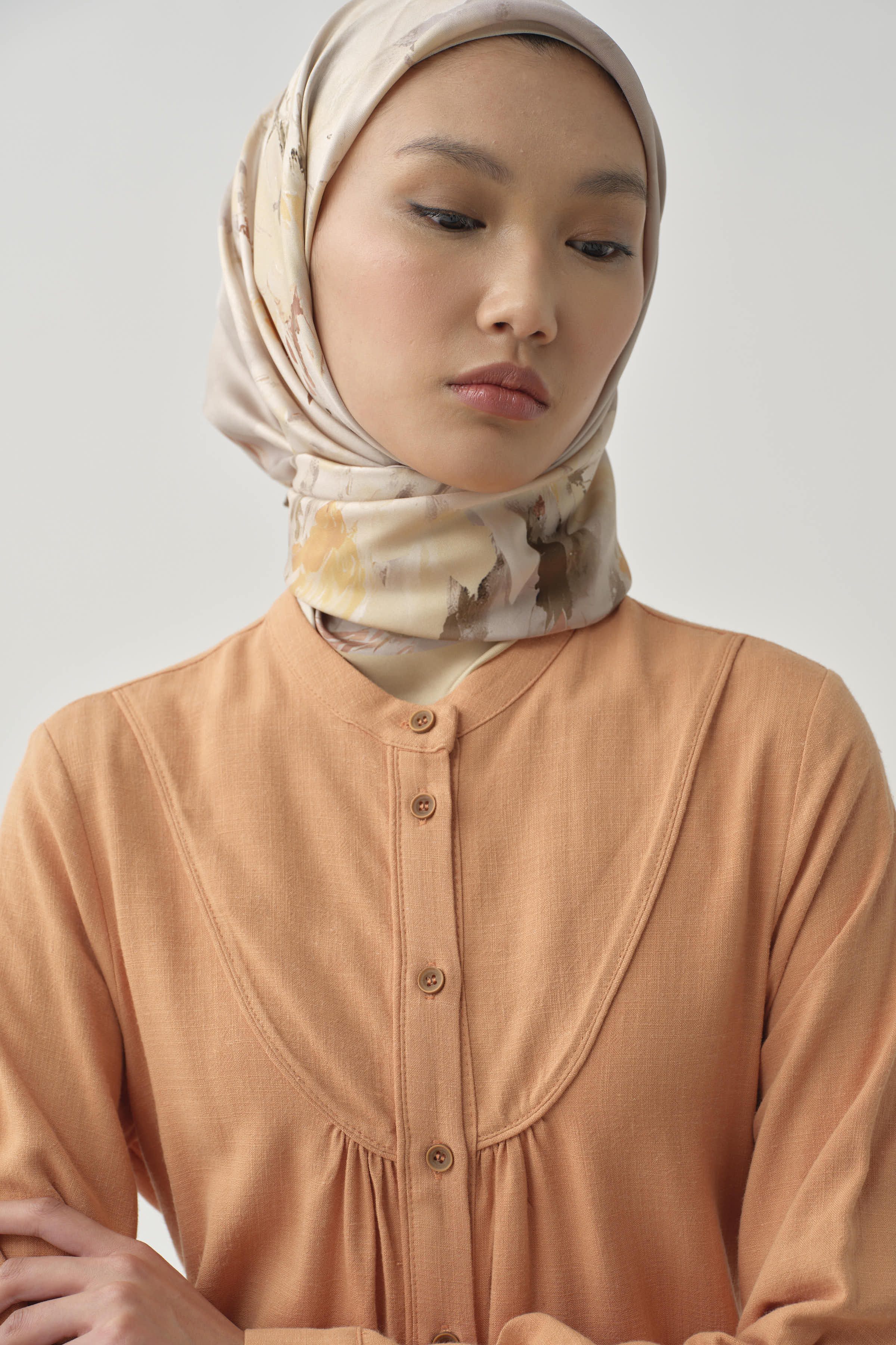 Biye Detaylı Robalı Tunik - Somon TUGBA