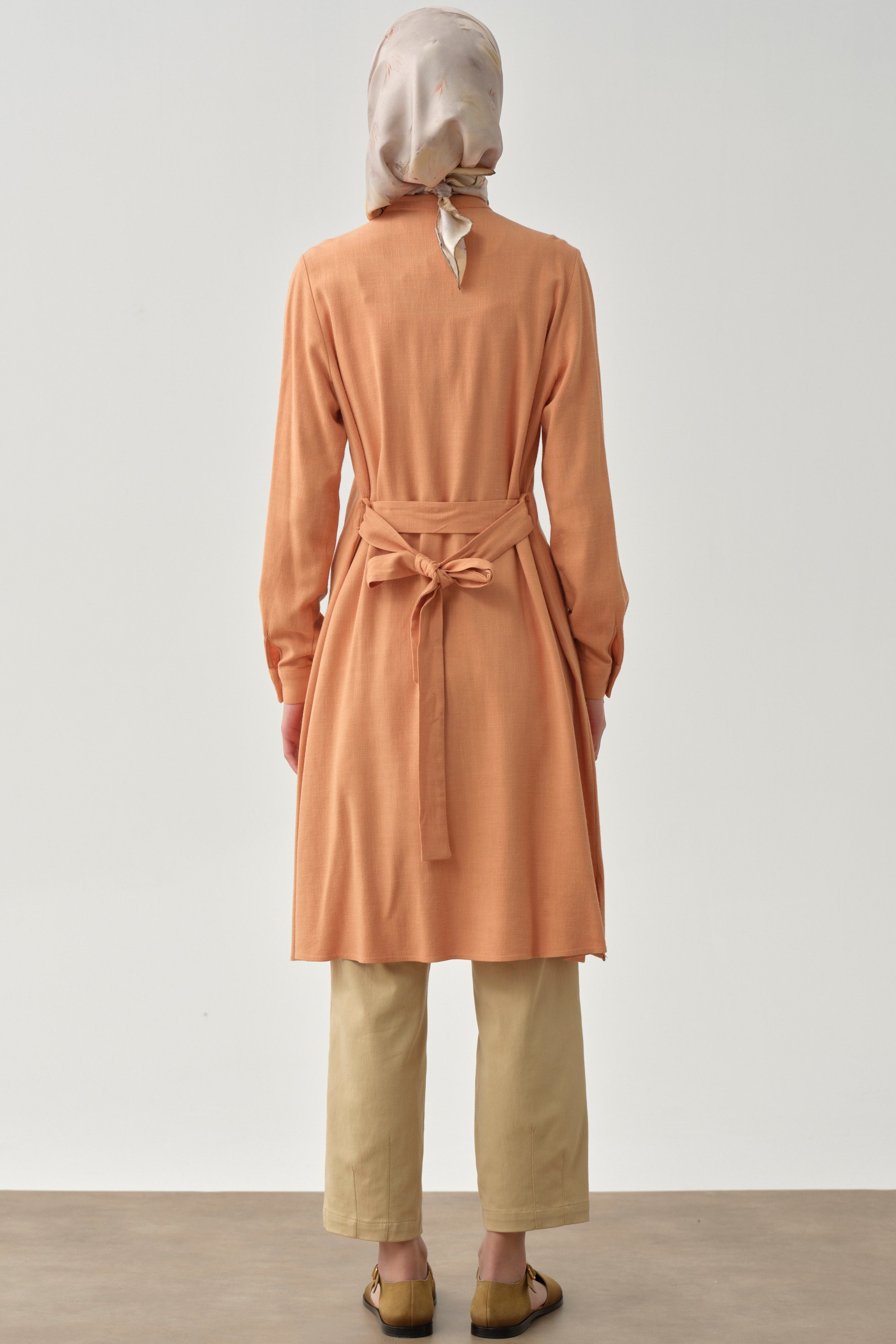 Biye Detaylı Robalı Tunik - Somon TUGBA