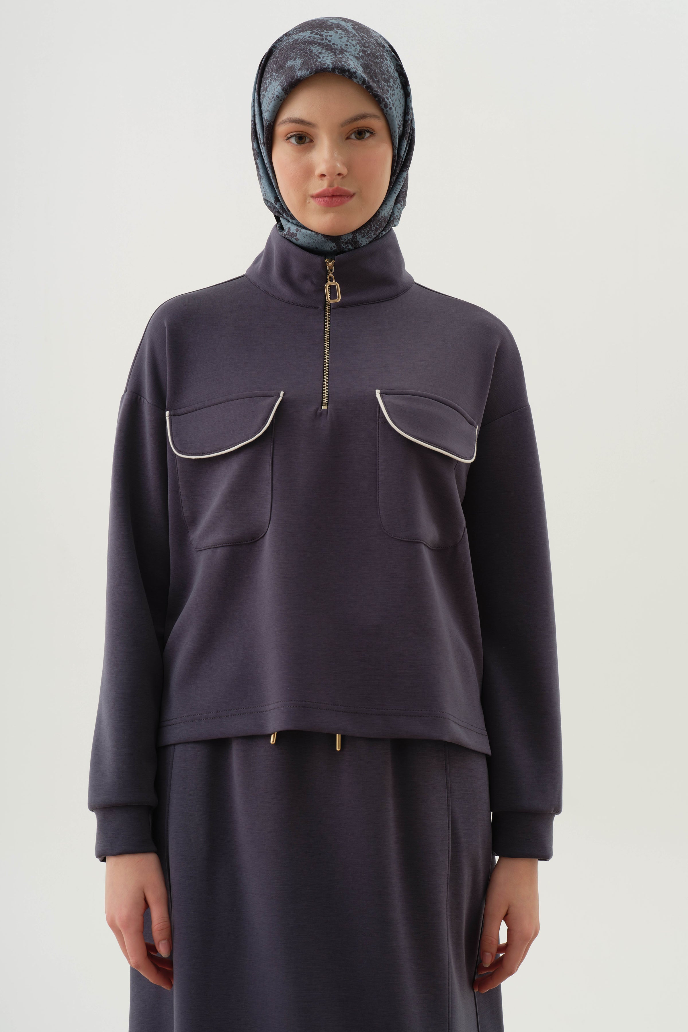 Biyeli Örme Takım - Lacivert TUGBA