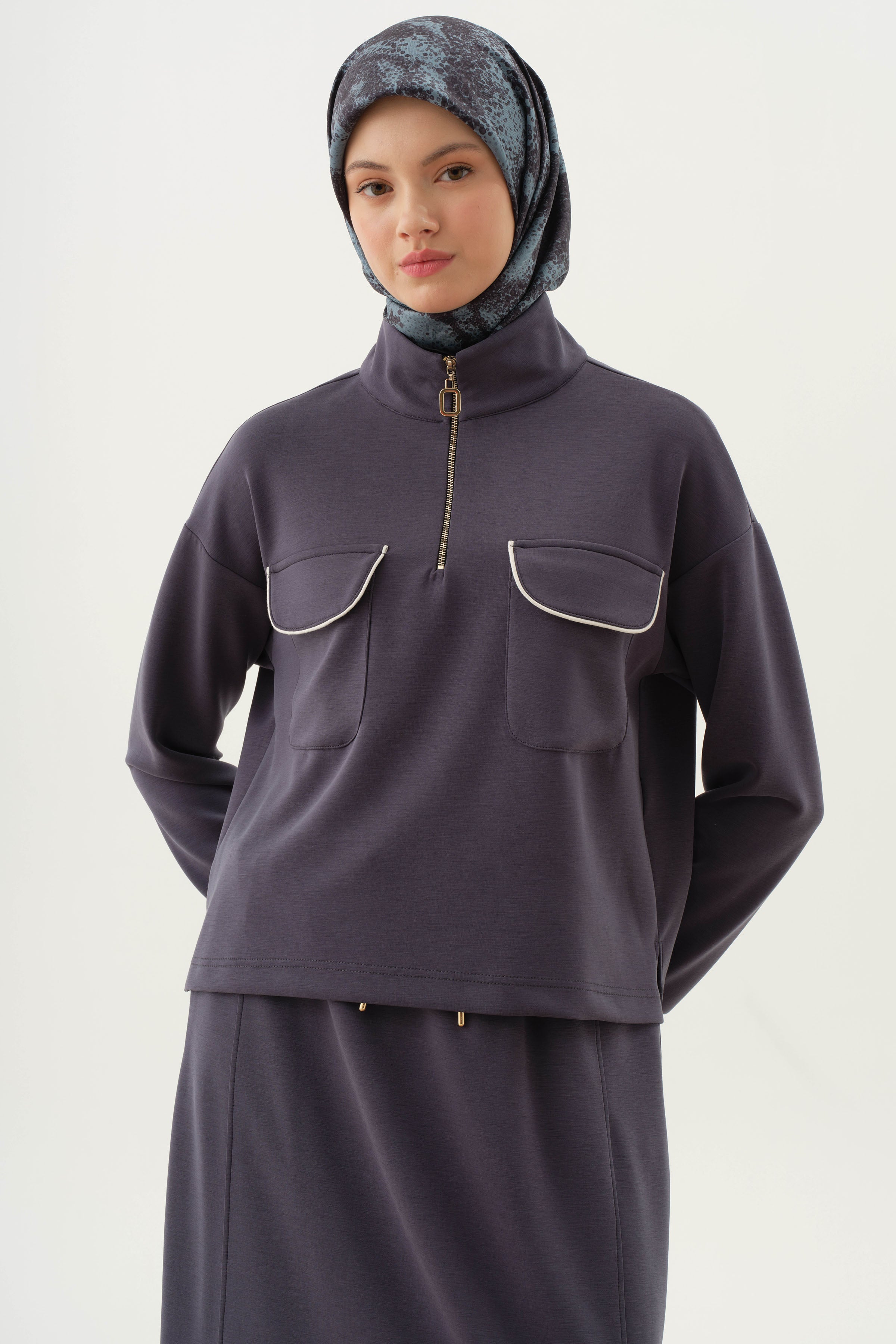 Biyeli Örme Takım - Lacivert TUGBA