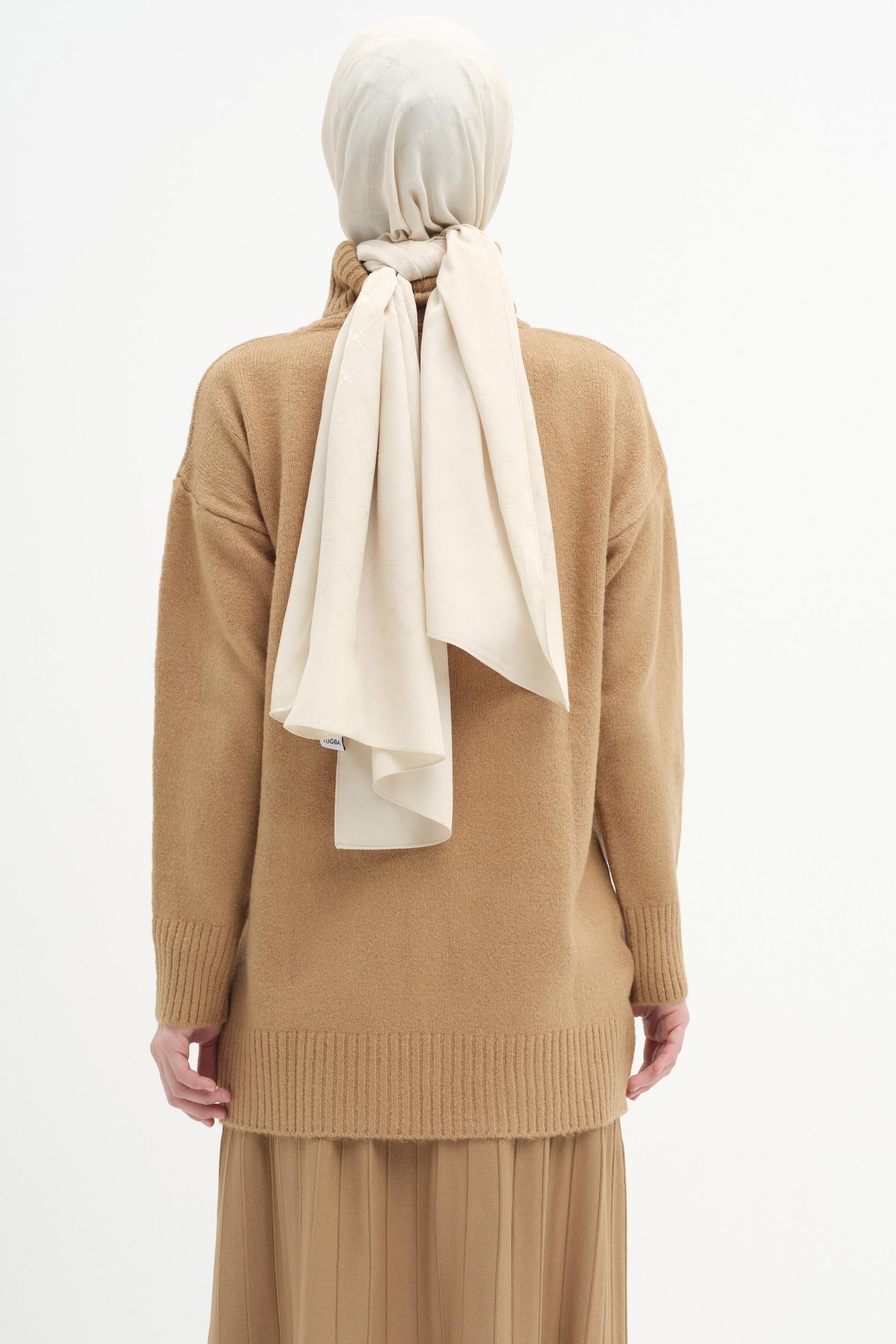 Boğazlı Triko Tunik - Camel TUGBA