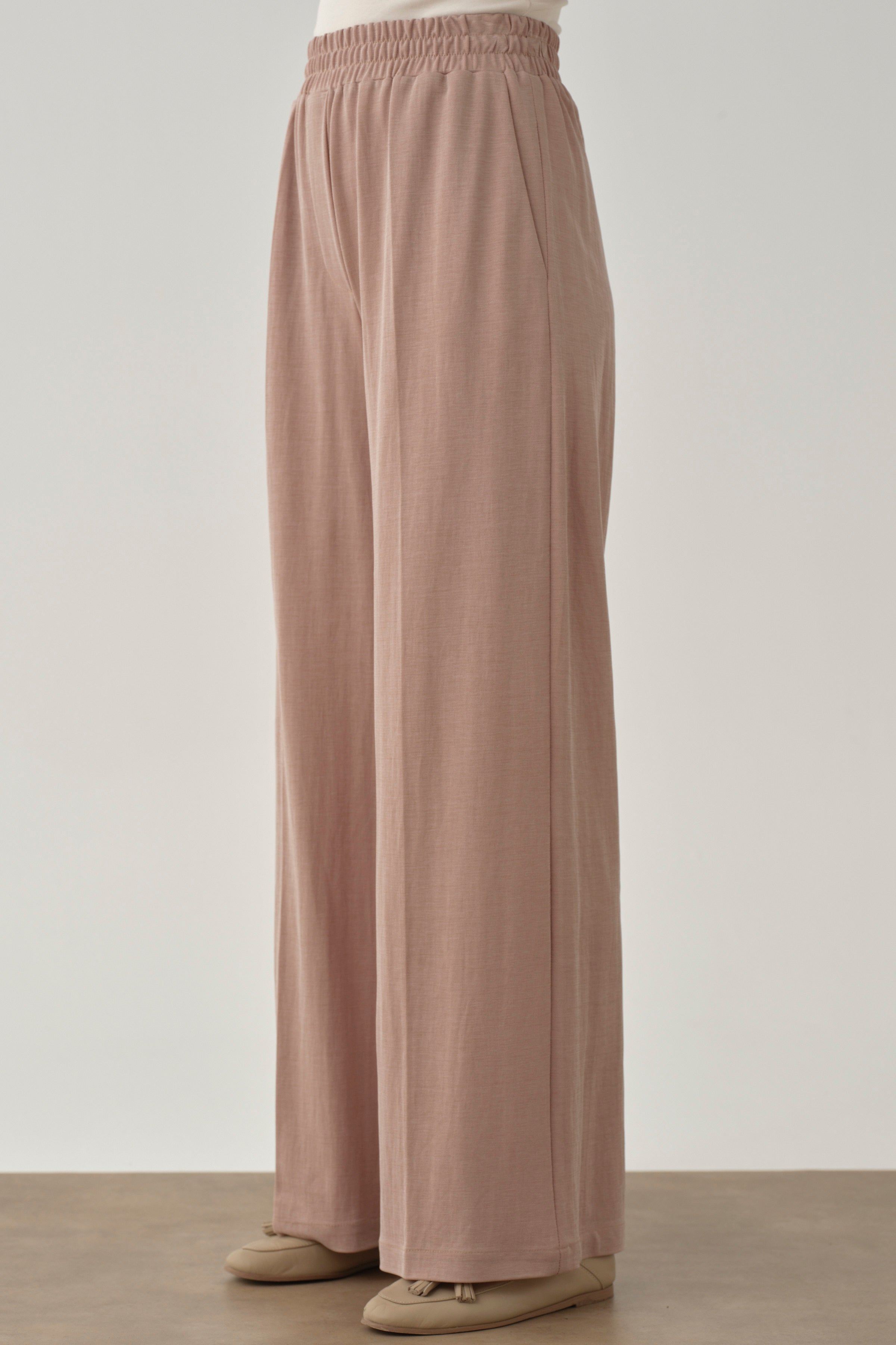 Bol Paça Bel Lastikli Pantolon - Camel TUGBA