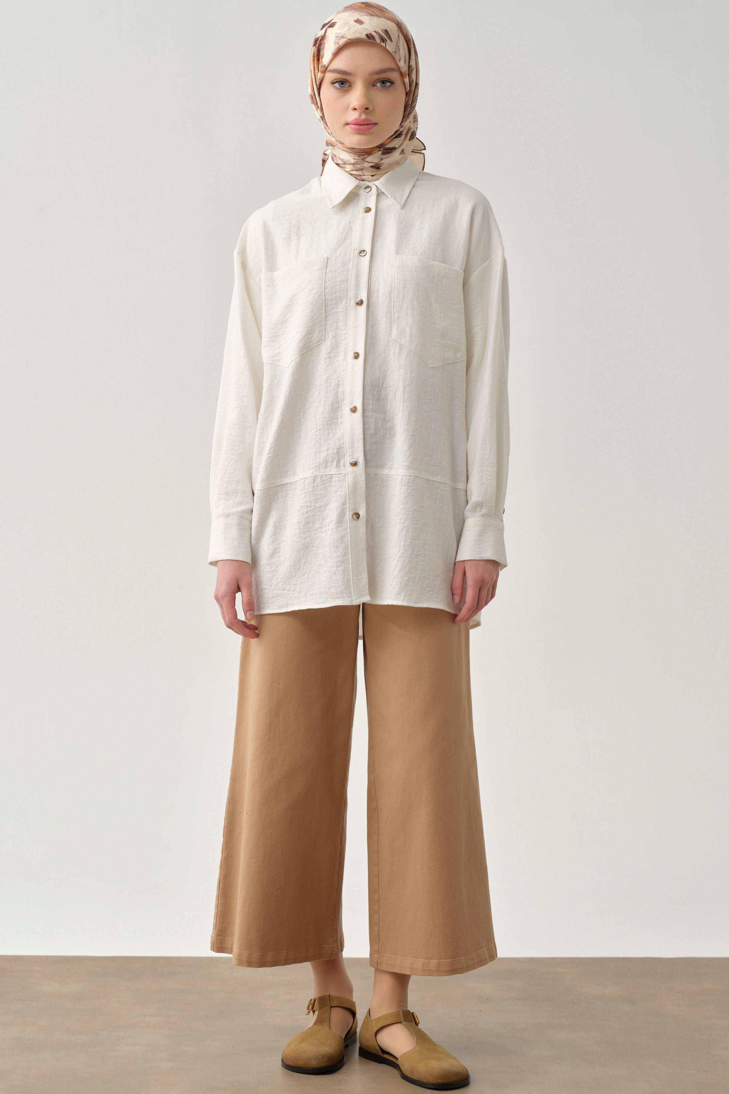 Bol Paça Canvas Pantolon - Camel TUGBA