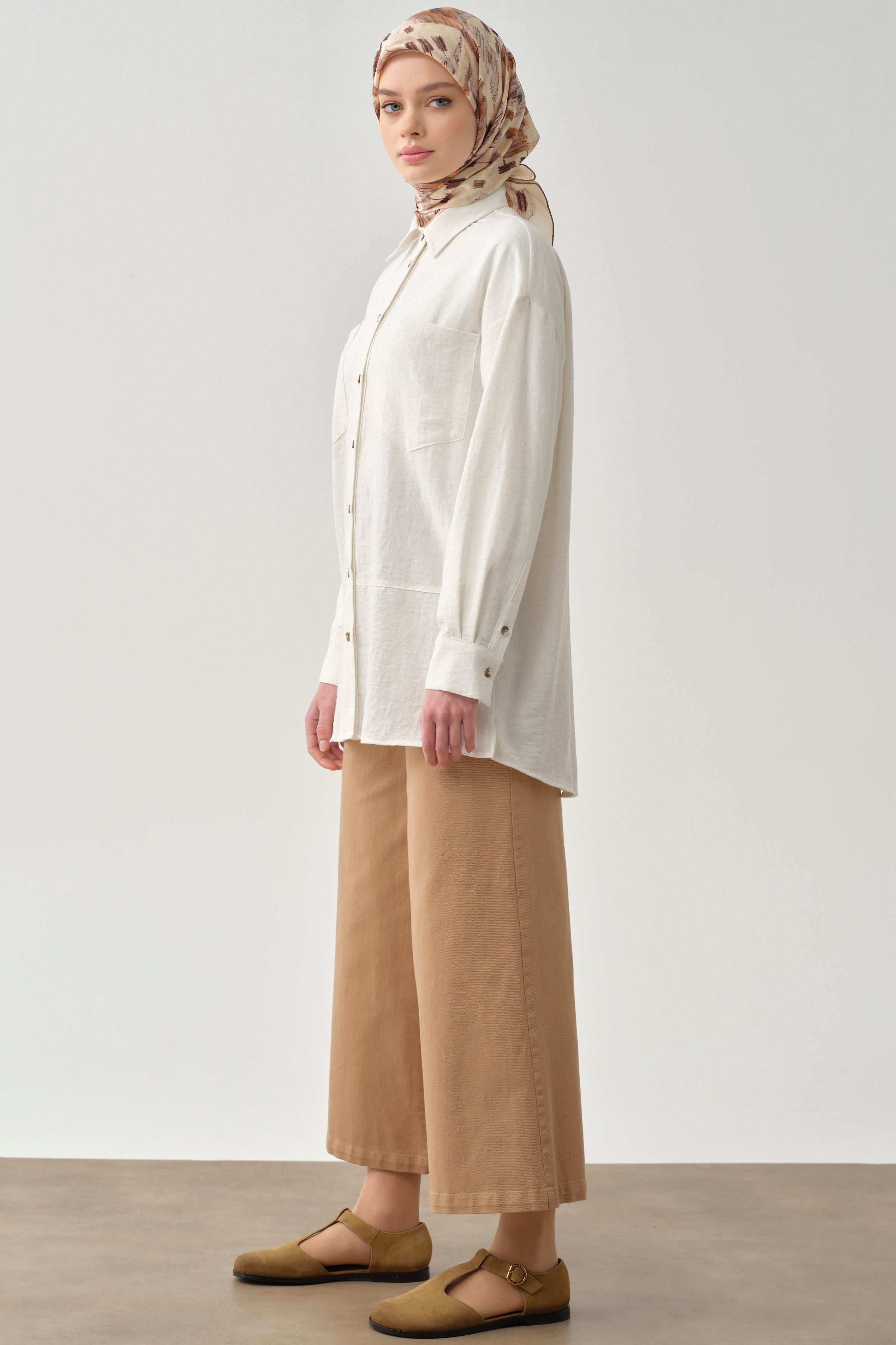 Bol Paça Canvas Pantolon - Camel TUGBA