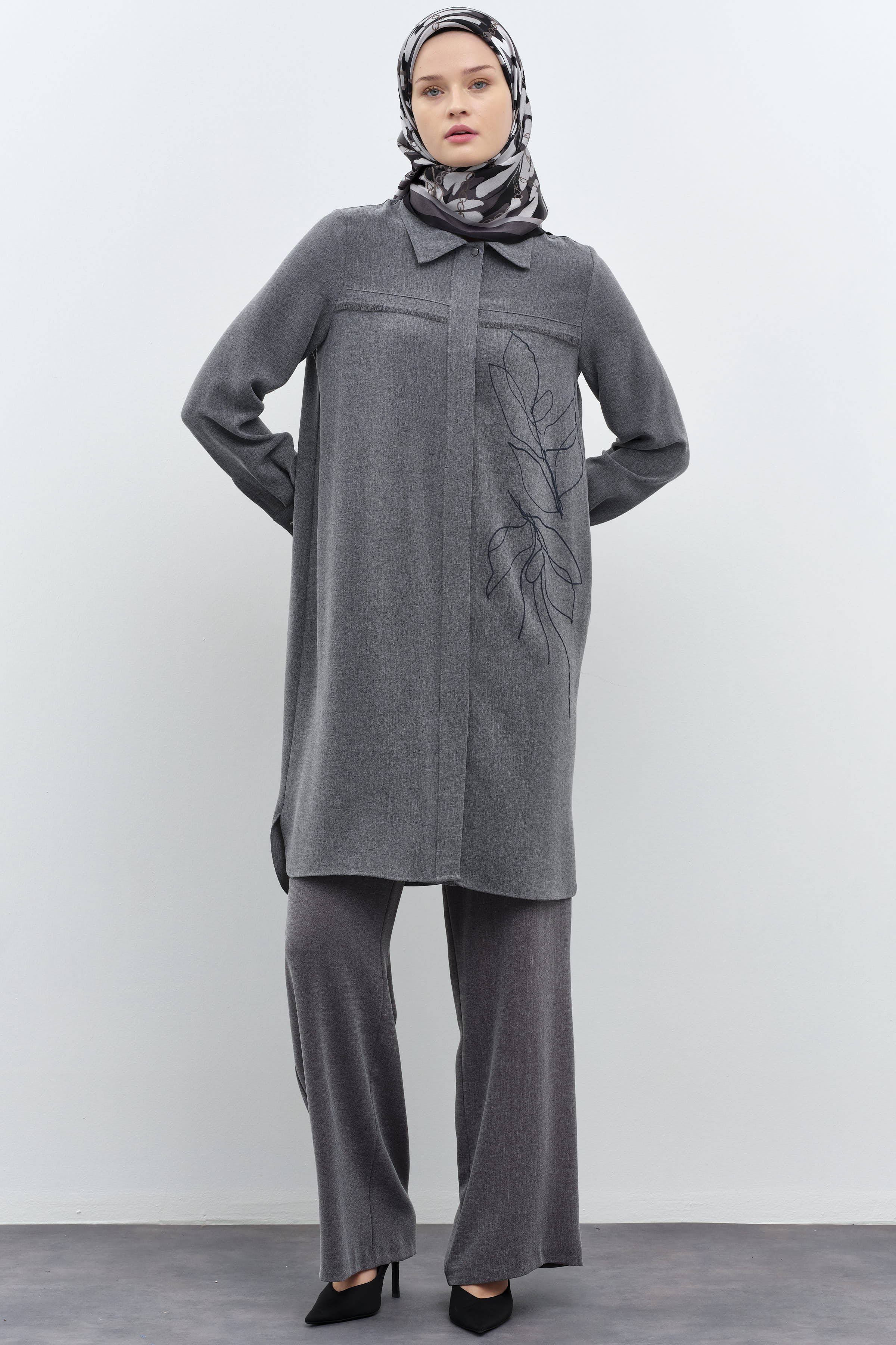 Bol Paça Cepli Pantolon - Antrasit TUGBA