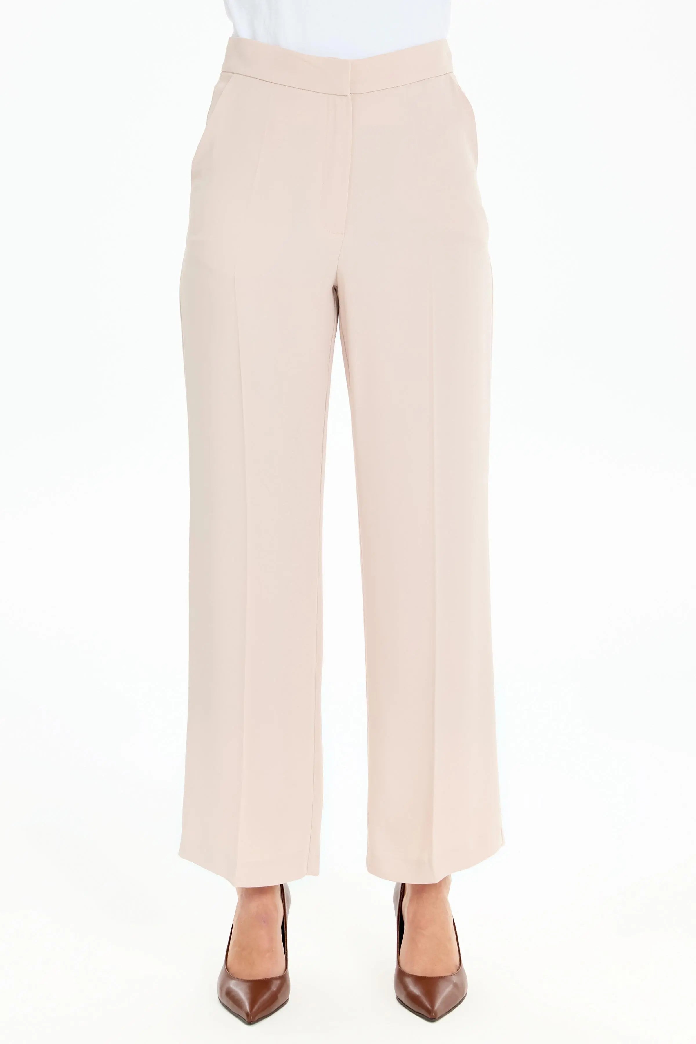 Bol Paça Cepli Pantolon - Bej TUGBA