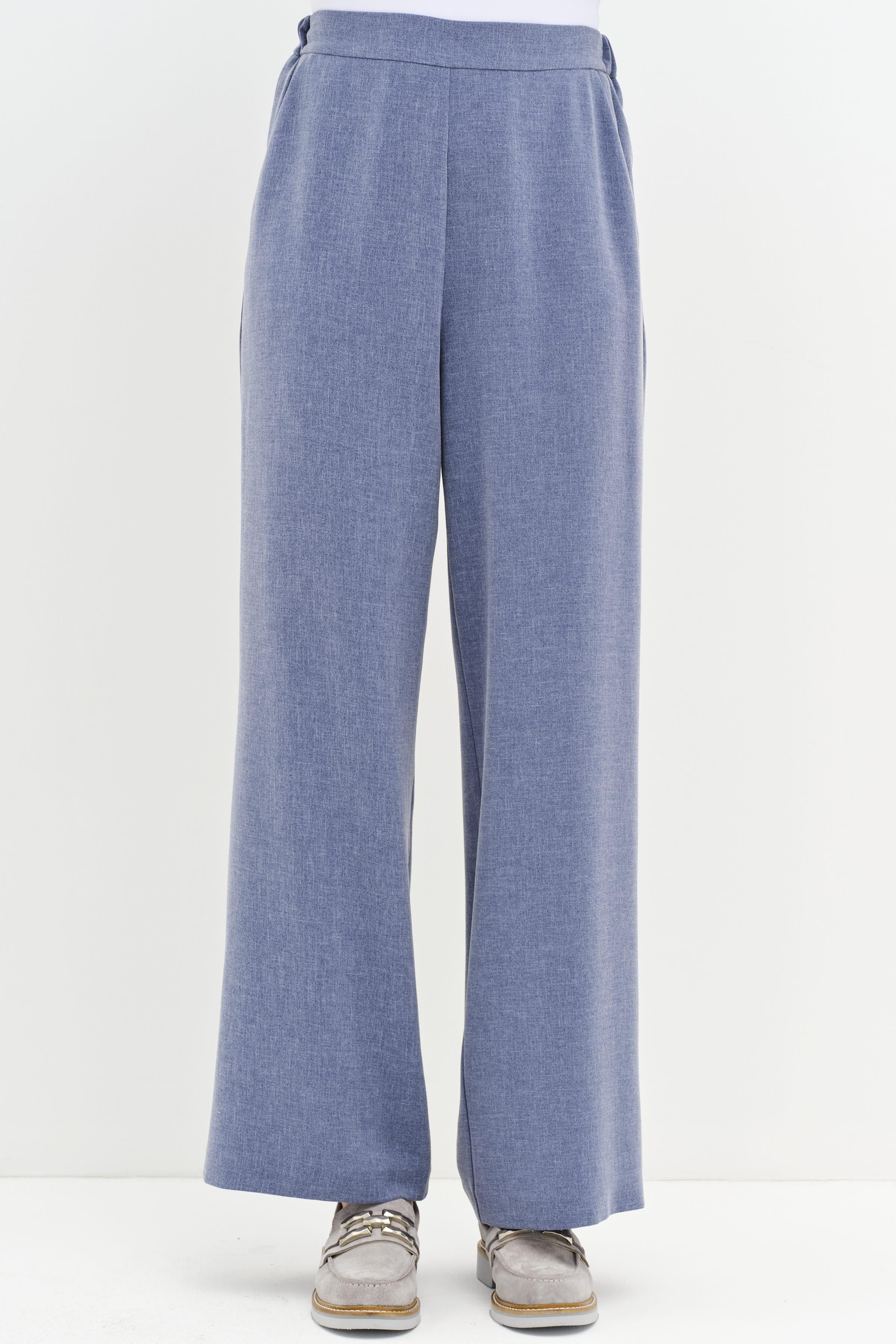 Bol Paça Cepli Pantolon - İndigo TUGBA