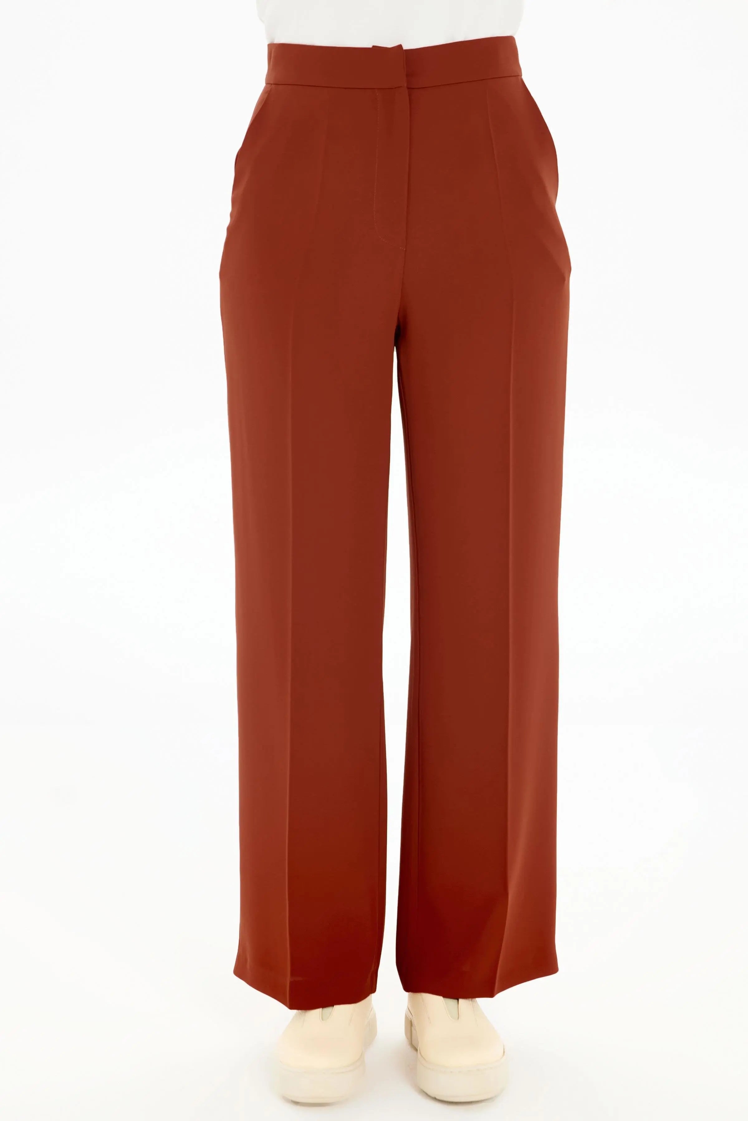 Bol Paça Cepli Pantolon - Kiremit TUGBA