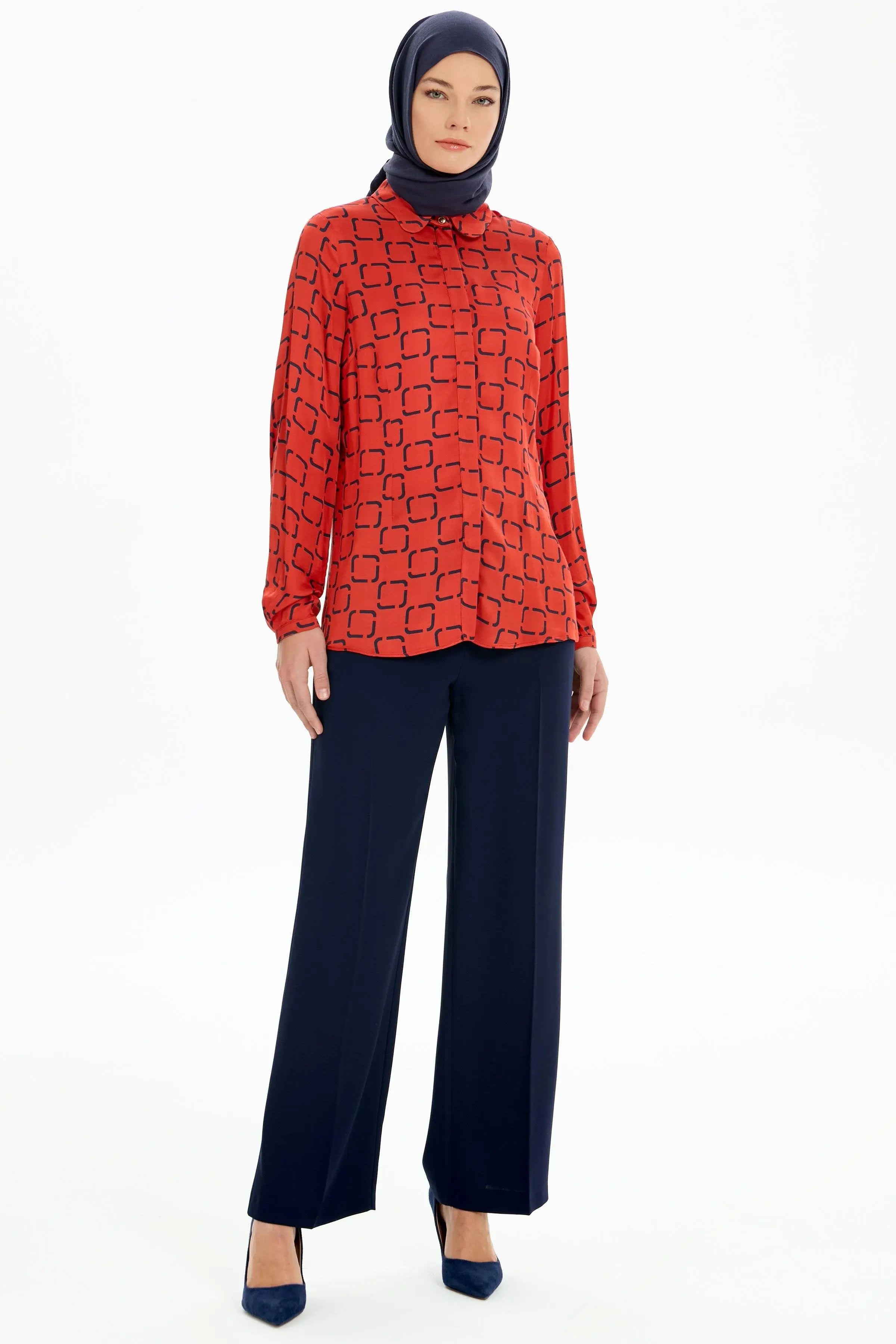 Bol Paça Cepli Pantolon - Lacivert TUGBA