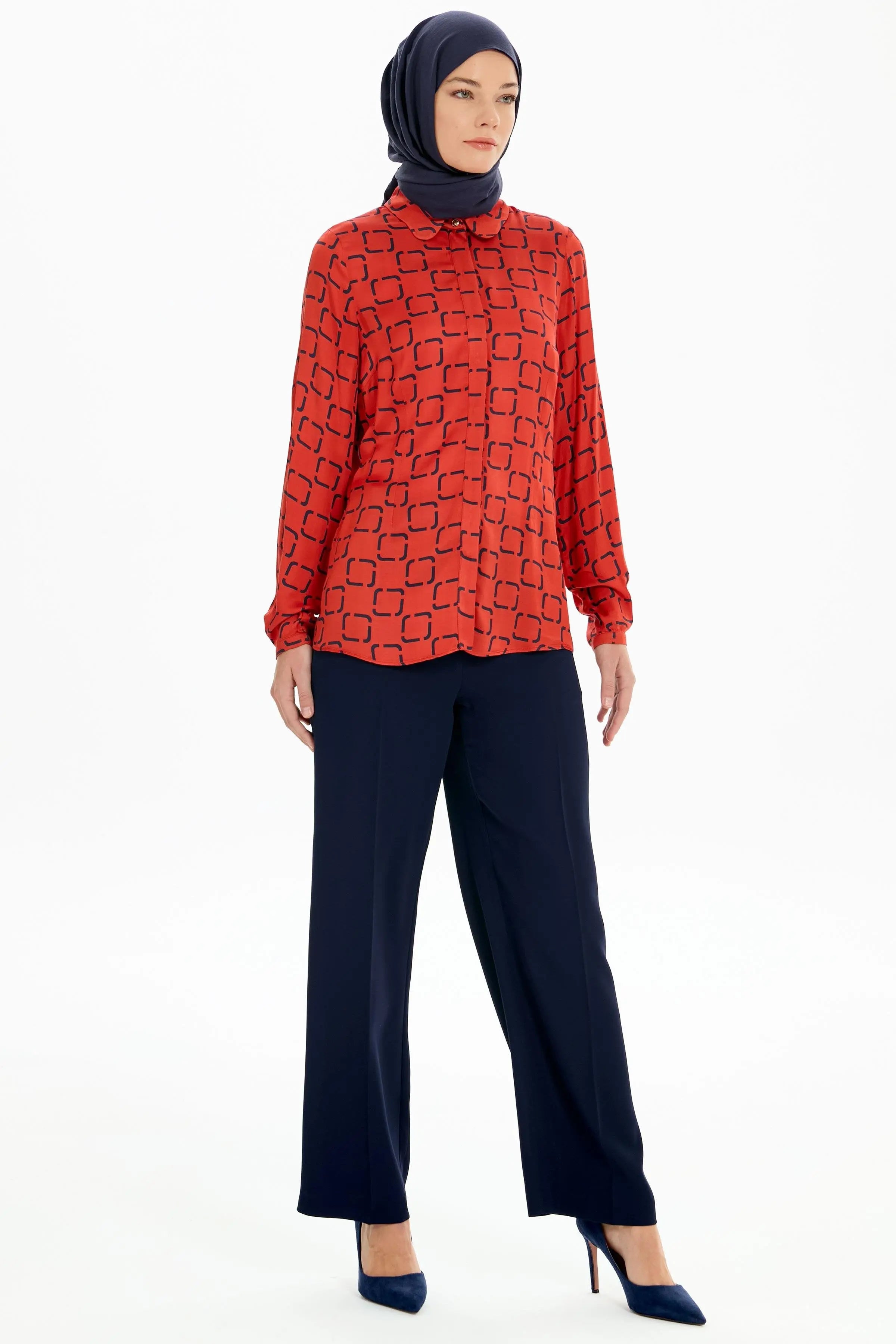 Bol Paça Cepli Pantolon - Lacivert TUGBA