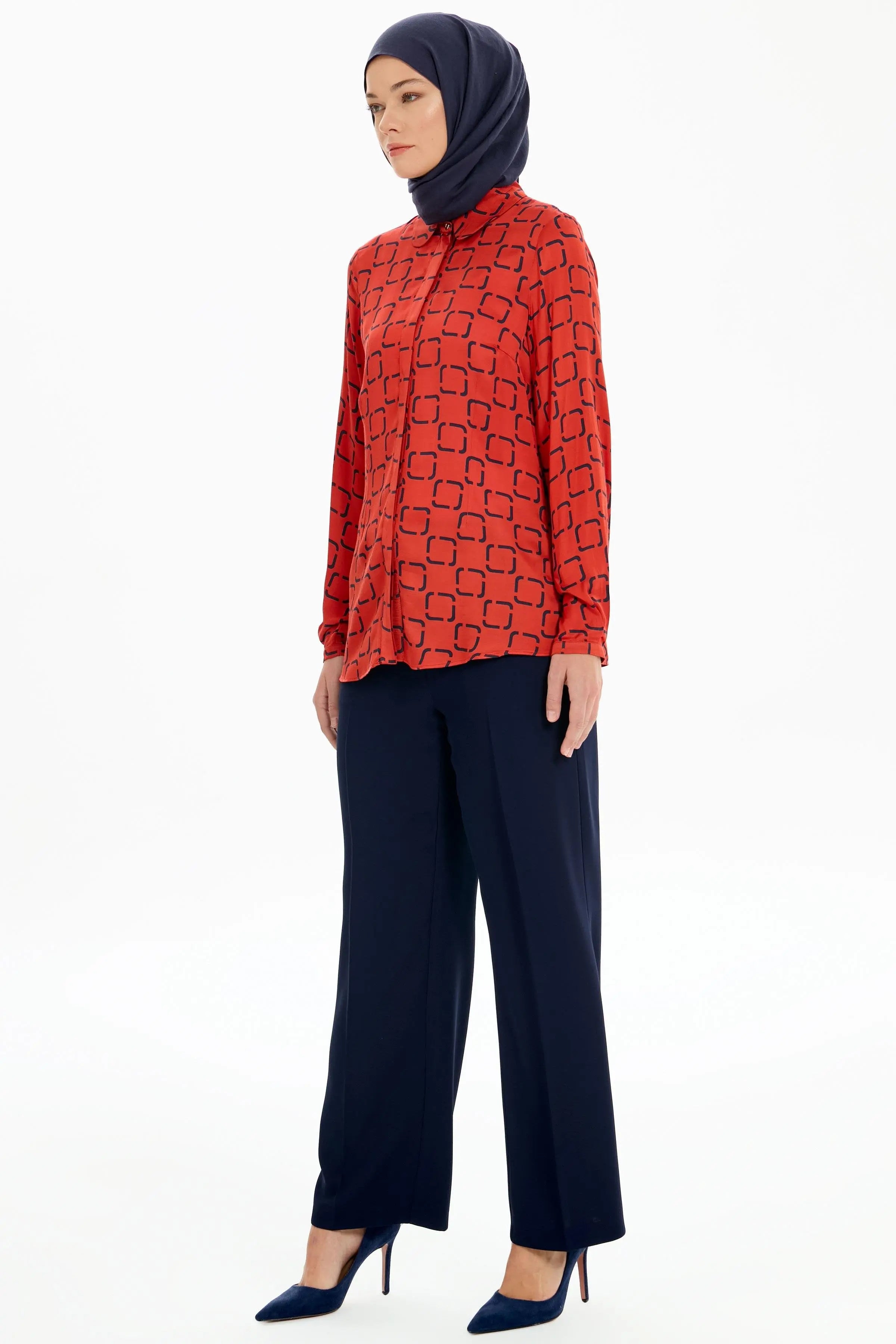 Bol Paça Cepli Pantolon - Lacivert TUGBA