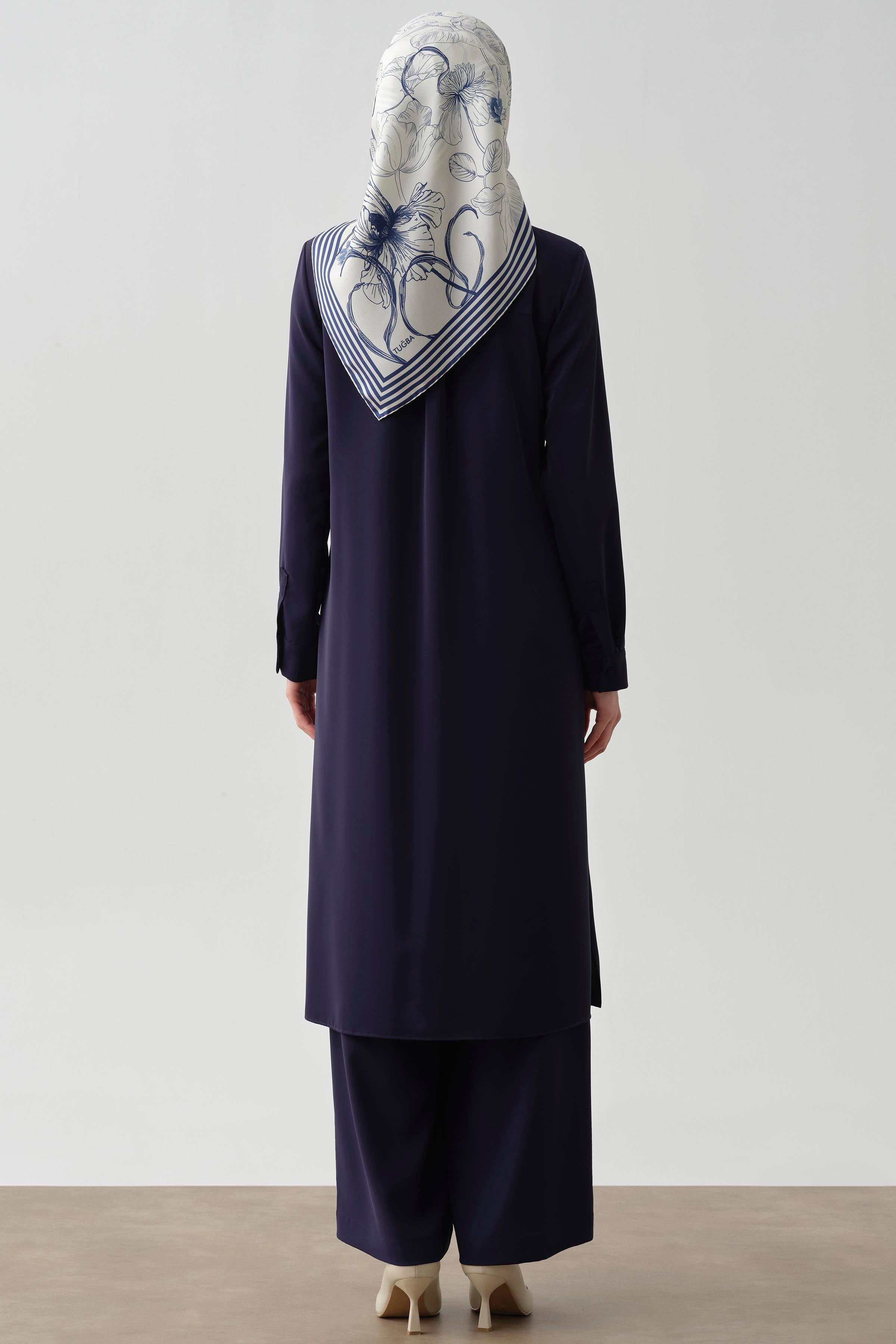 Bol Paça Cepli Pantolon - Lacivert TUGBA