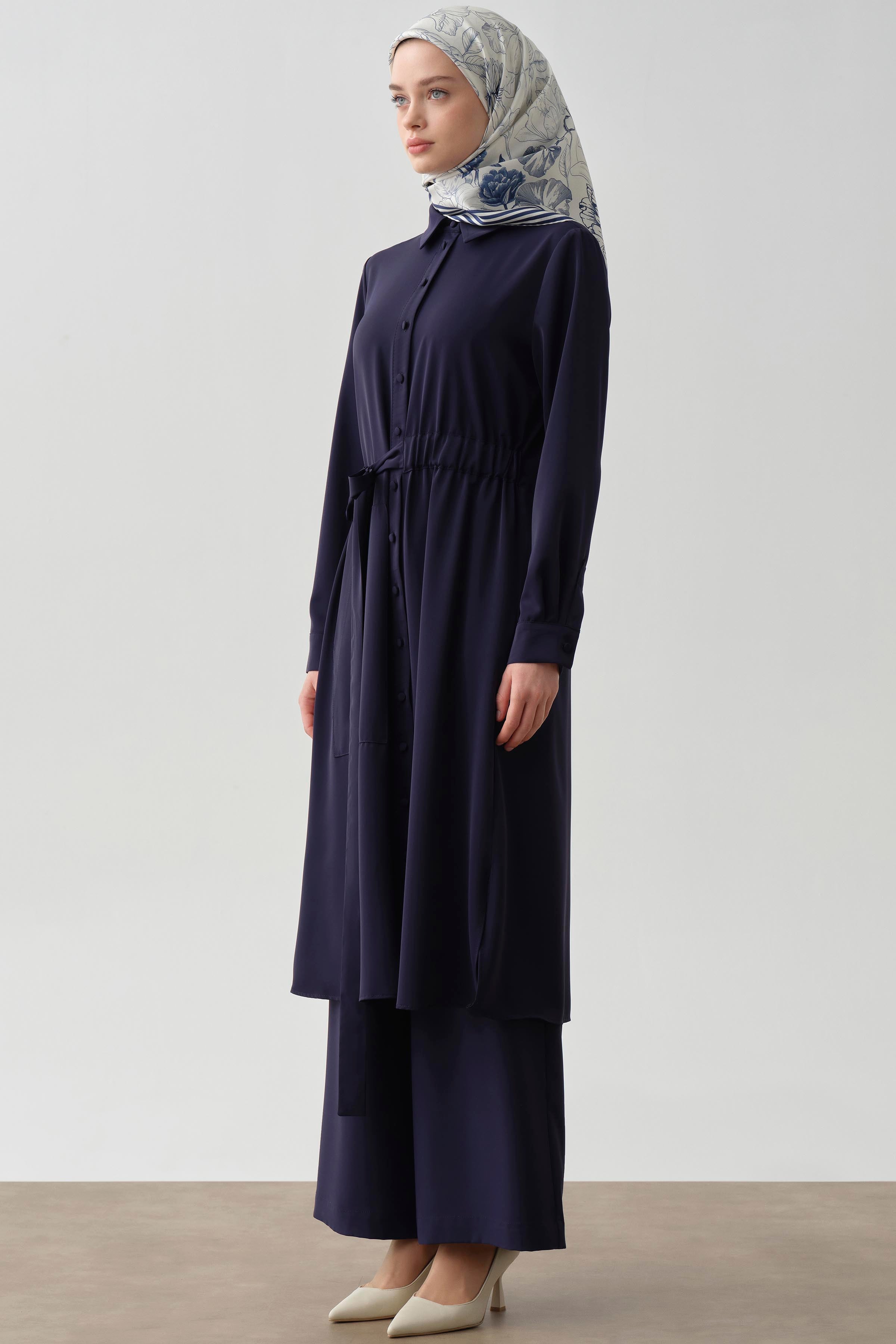 Bol Paça Cepli Pantolon - Lacivert TUGBA