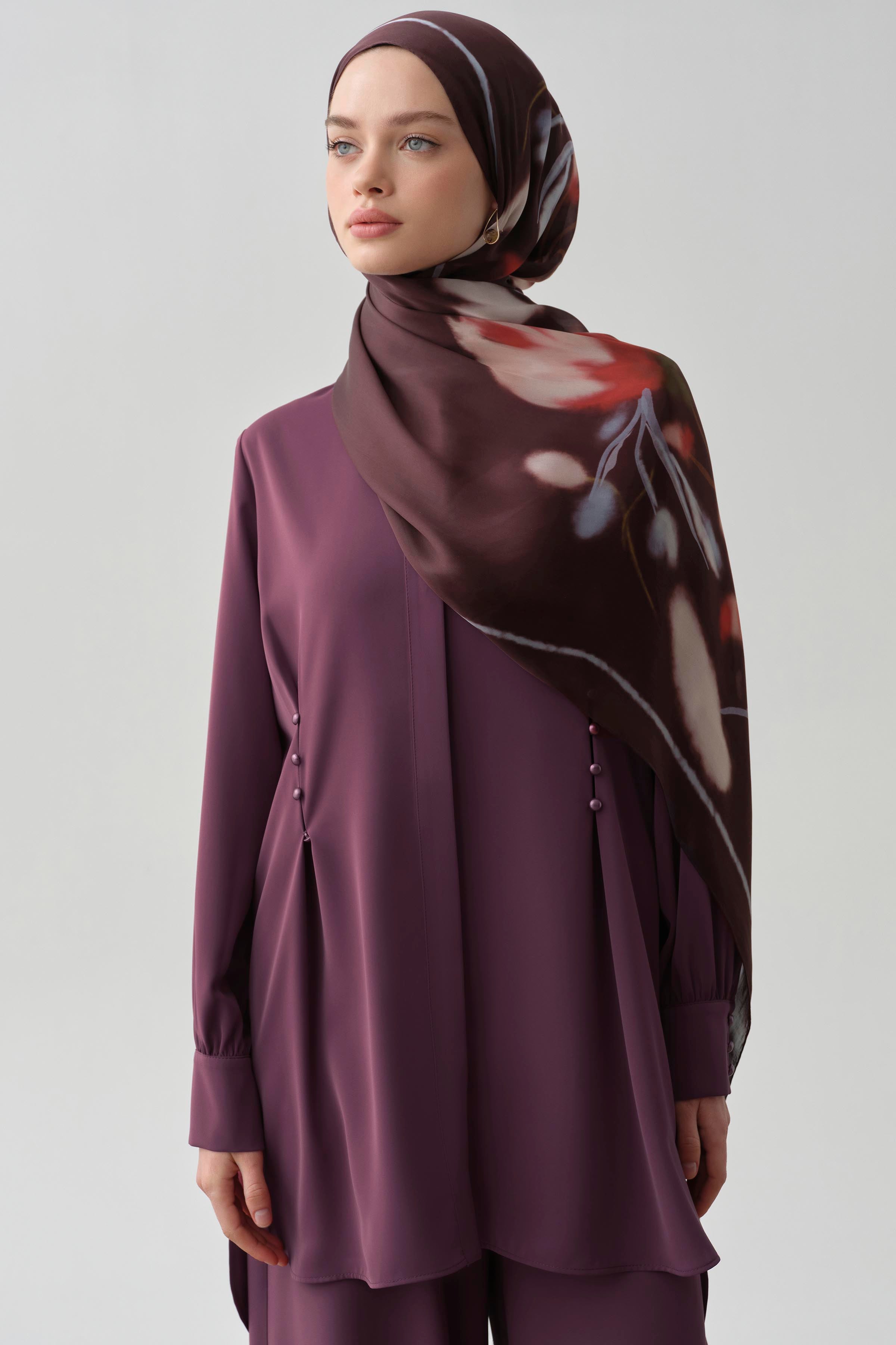 Bol Paça Cepli Pantolon - Mürdüm TUGBA