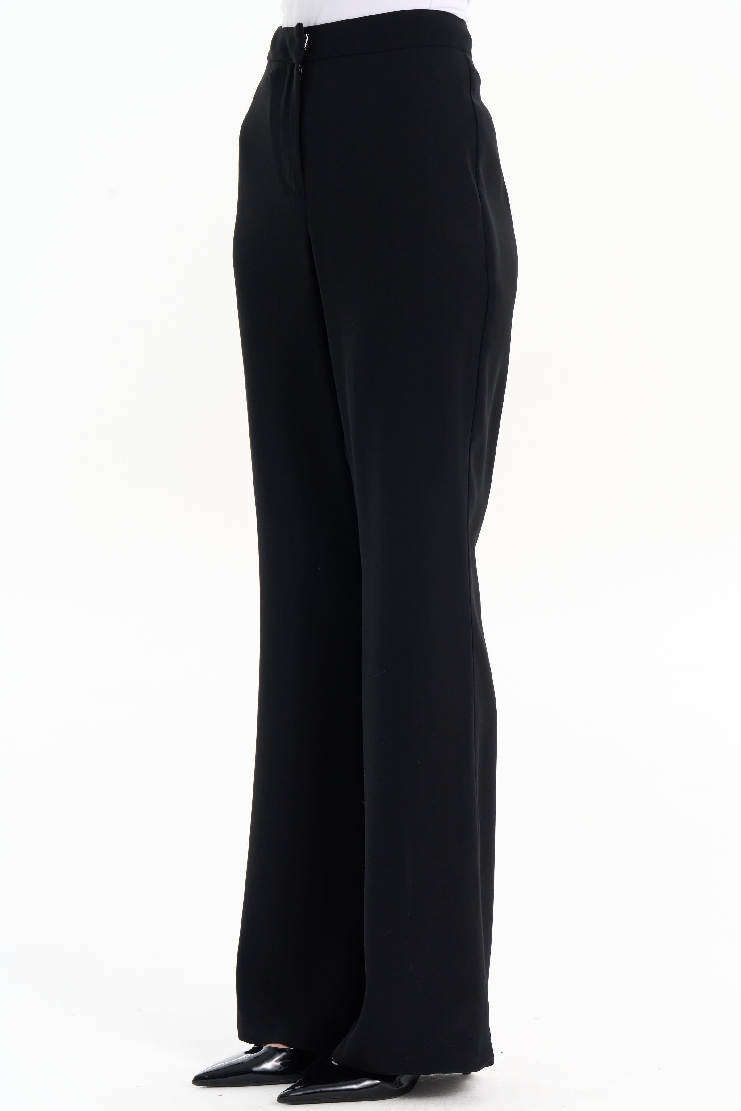 Bol Paça Cepsiz Pantolon - Siyah TUGBA